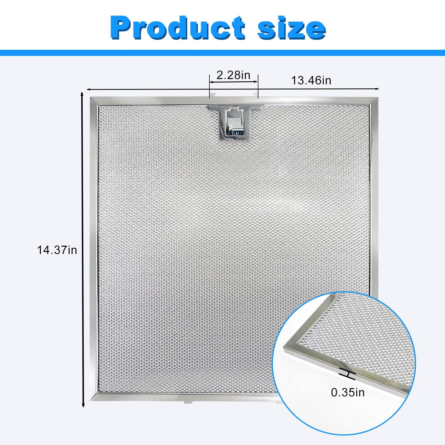 WA0575 Range Hood Filters 13.5" x 14.4" x 0.35" - 2 Pack Replacement Grease Filters for Kitchen Ventilation by oneket