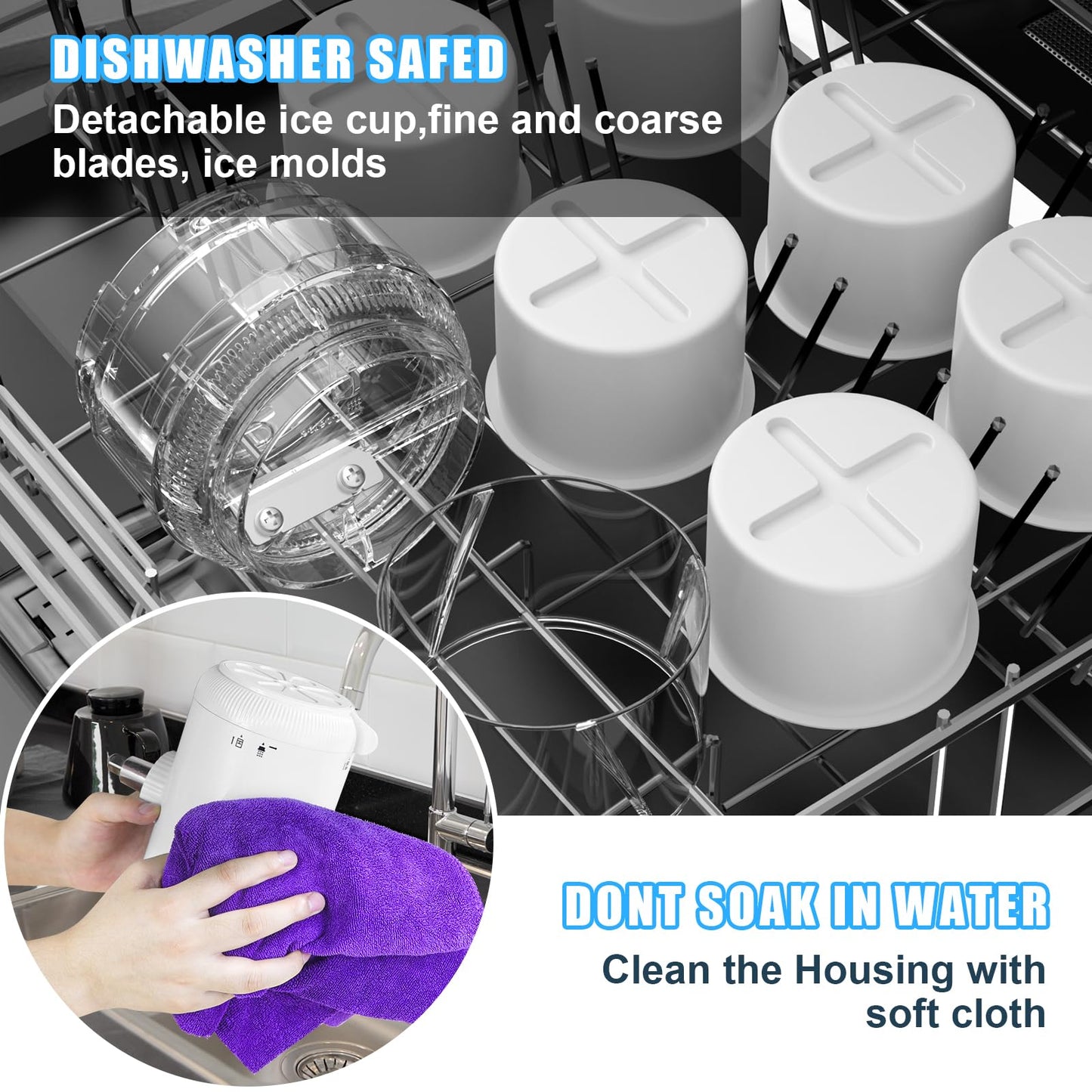 Shaved Ice Attachment for KitchenAid Stand Mixers with 8 Ice Molds, Ice Shaver Attachment, Snow Cone Attachment/Maker with Coarse and Fine Blades