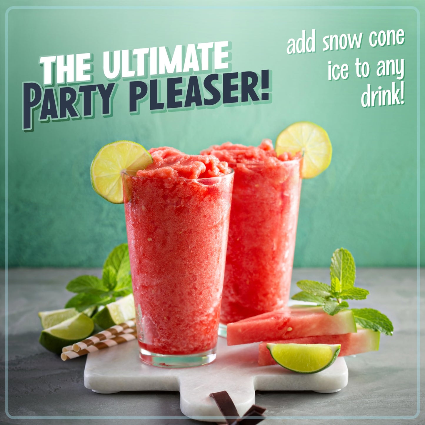 Nostalgia Snow Cone Shaved Ice Machine - Retro Table-Top Slushie Machine - Includes 1 Reusable Plastic Cup - Aqua
