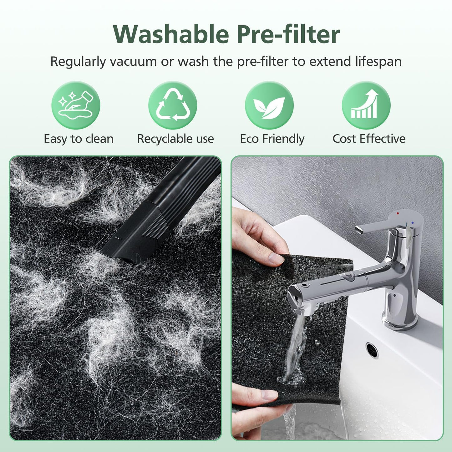 P358 Replacement Filters Compatible with HEAPETS P358 Pet Air Purifier, 4 Hepa Filters and 8 Activated Carbon Pre-filters for Pet Household, Compare Part #PJ358-2LX6JDM