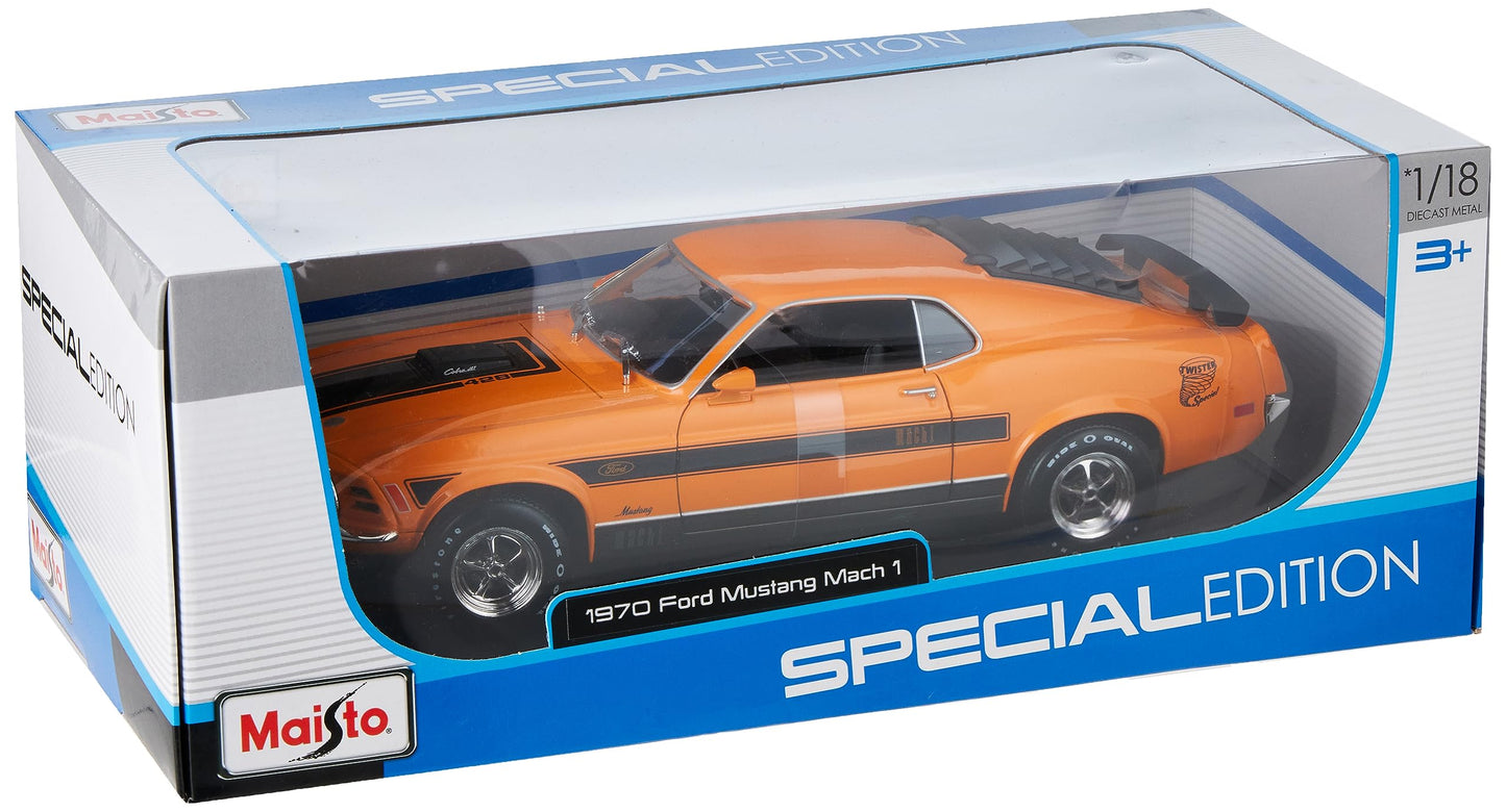 Maisto 1:18 Special Edition 1970 Ford Mustang Mach 1, Orange, 1:18 Scale