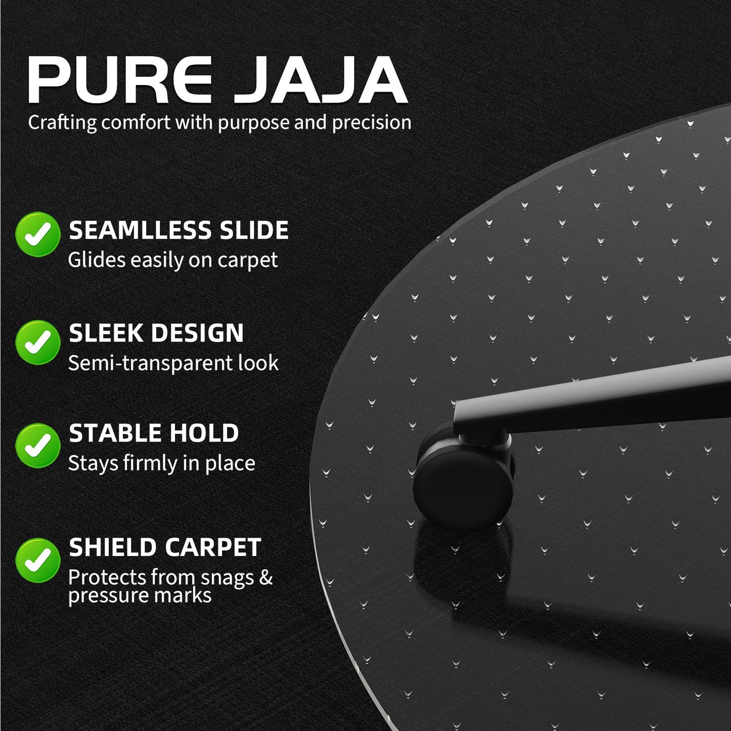 PVC Chair Mat for Carpet, Computer Desk Floor Protector, Rolling Chair Pad, 36 x 36 Inch, 2 Pack