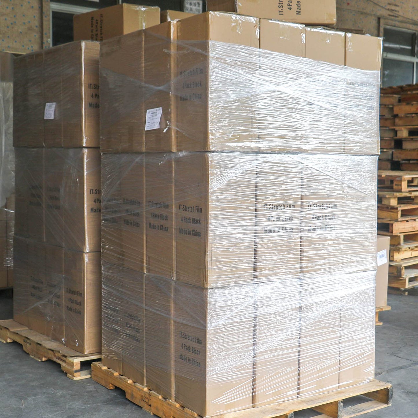 BOMEI PACK Stretch Wrap Rolls 10" x 1000 Ft 4 Pack - 80 Gauge Thick Stretch Film - Clear Plastic Wrap with Handles for Pallet Wrapping Shipping Moving