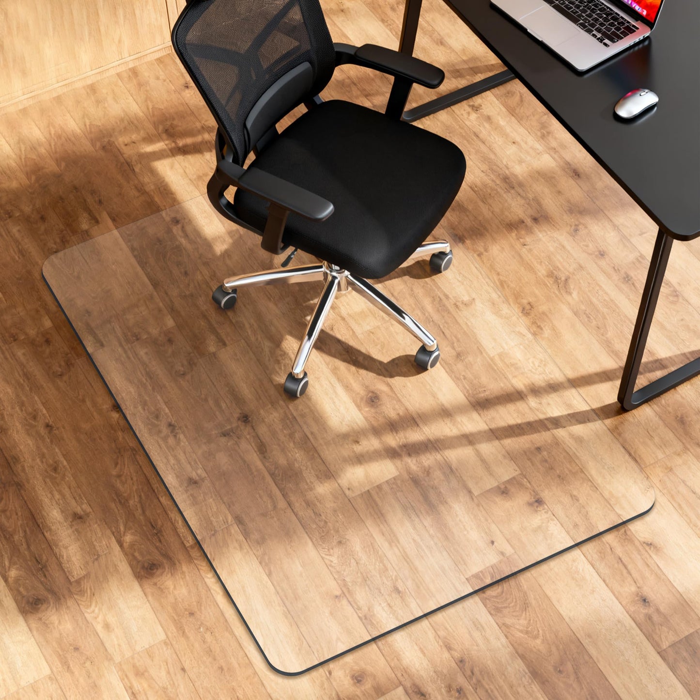 [Upgraded Version] Office Chair Mat for Carpet, 48" x 32" - 0.15" Thick Premium Chair Mats Hard Floor,Odorless, Easy to Clean with 4 Non-Slip Pads for Carpet & Hardwood Floors