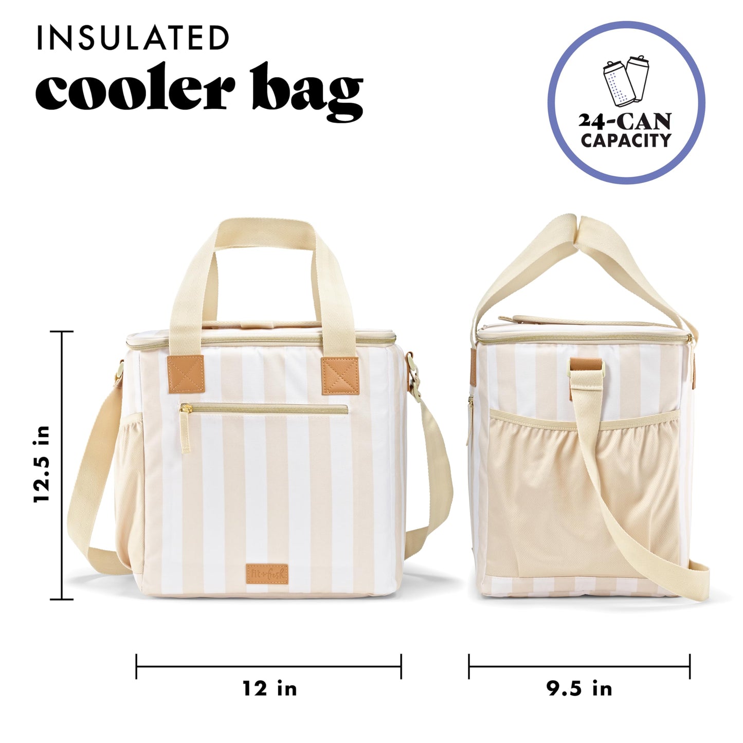 Fit & Fresh, 24-Can Soft Cooler Bag Insulated Leak-Resistant, Portable Soft Cooler, Large Cooler, Soft Sided Cooler Bag, Travel Cooler, Pina Colada