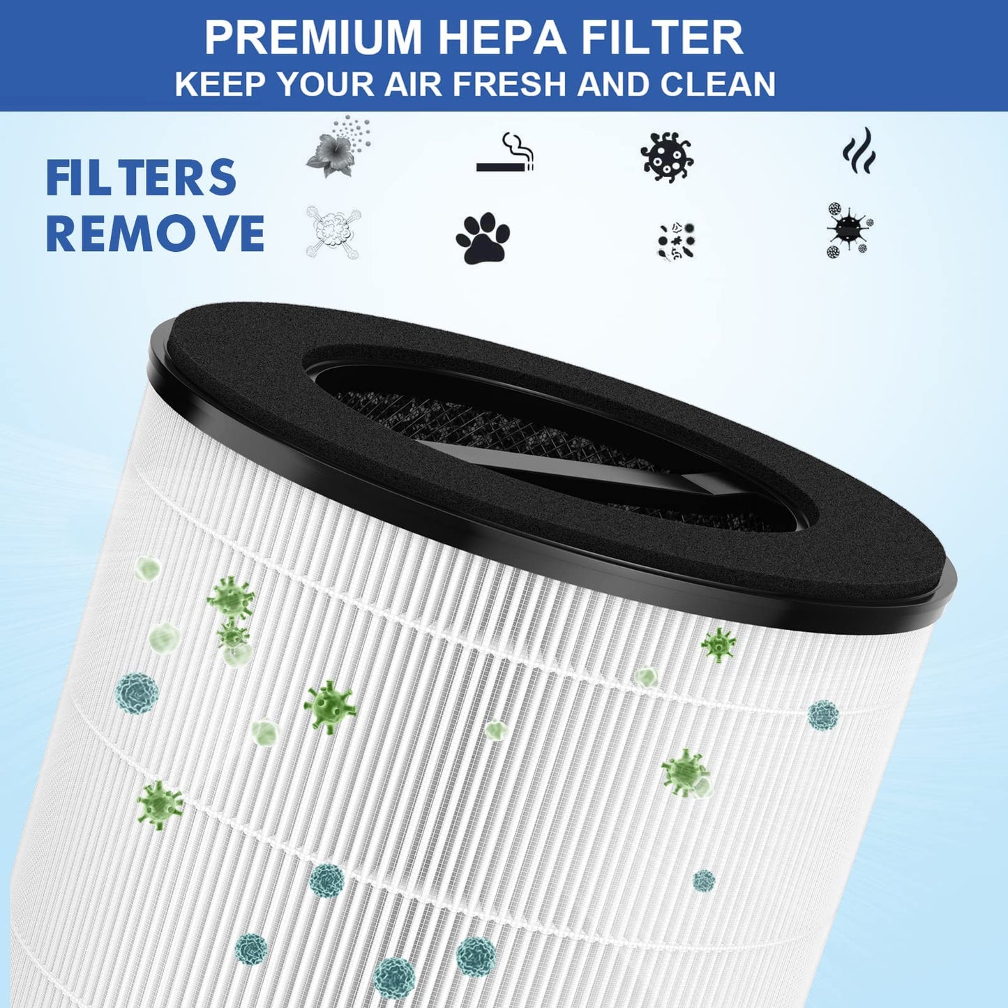 Breabetter 1-Pack Mod Jr. Filter Replacement Compatible with Mod Jr. Purifier（Model Mod Jr.）, 3-in-1 Filter