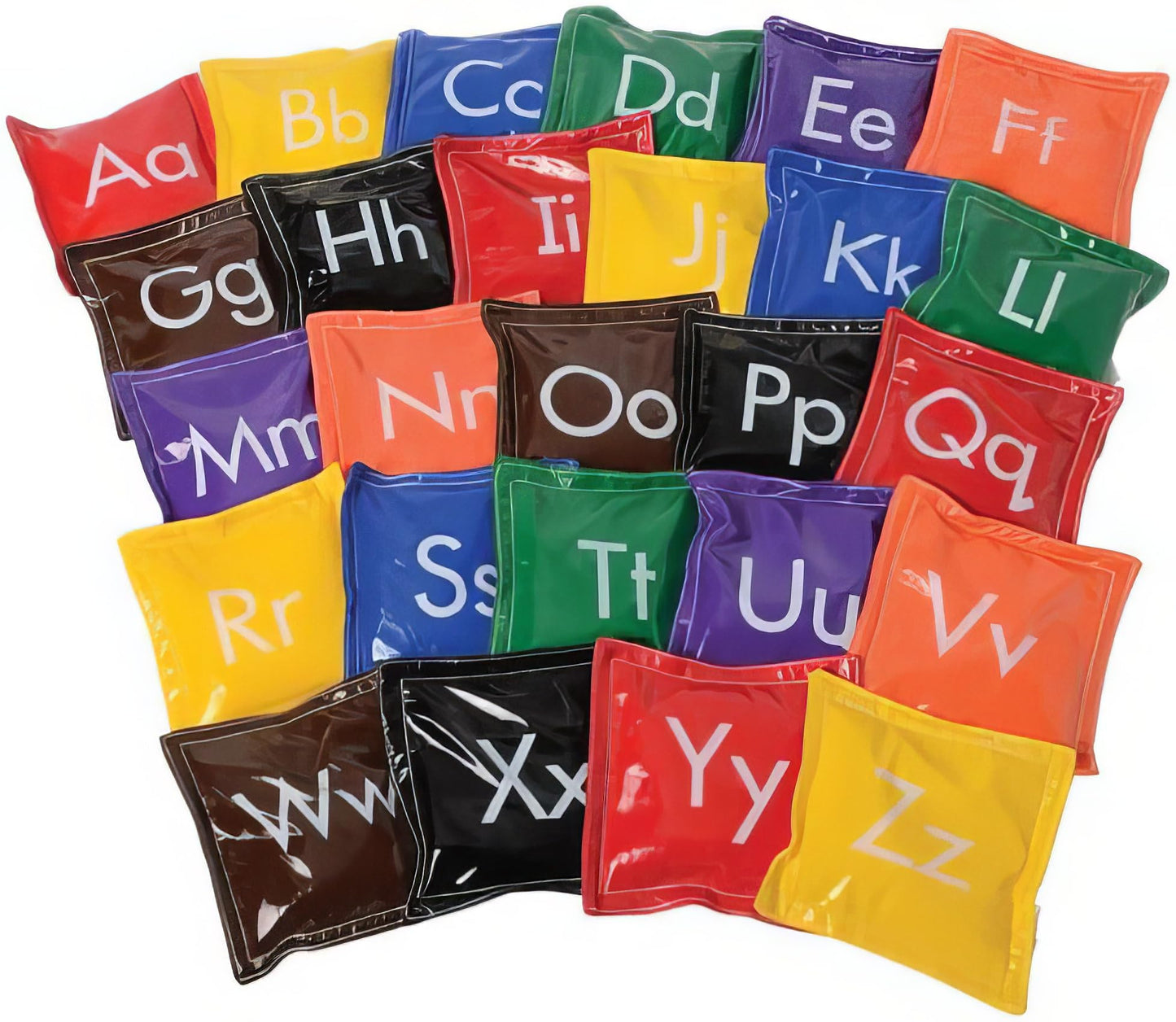Constructive Playthings Alphabet Bean Bag Set for All Ages, 26 Vinyl Bean Bags with Uppercase and Lowercase Letters, Learning Toy for Letter Recognition