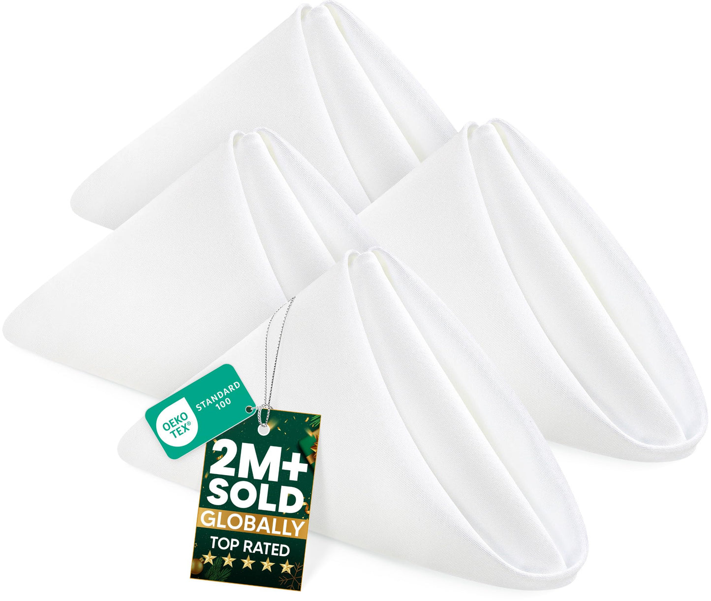 Utopia Home [60 Pack, White] Cloth Napkins 17x17 Inches, 100% Polyester Hemmed Edges, Washable and Reusable Ideal for Parties, Weddings and Dinners