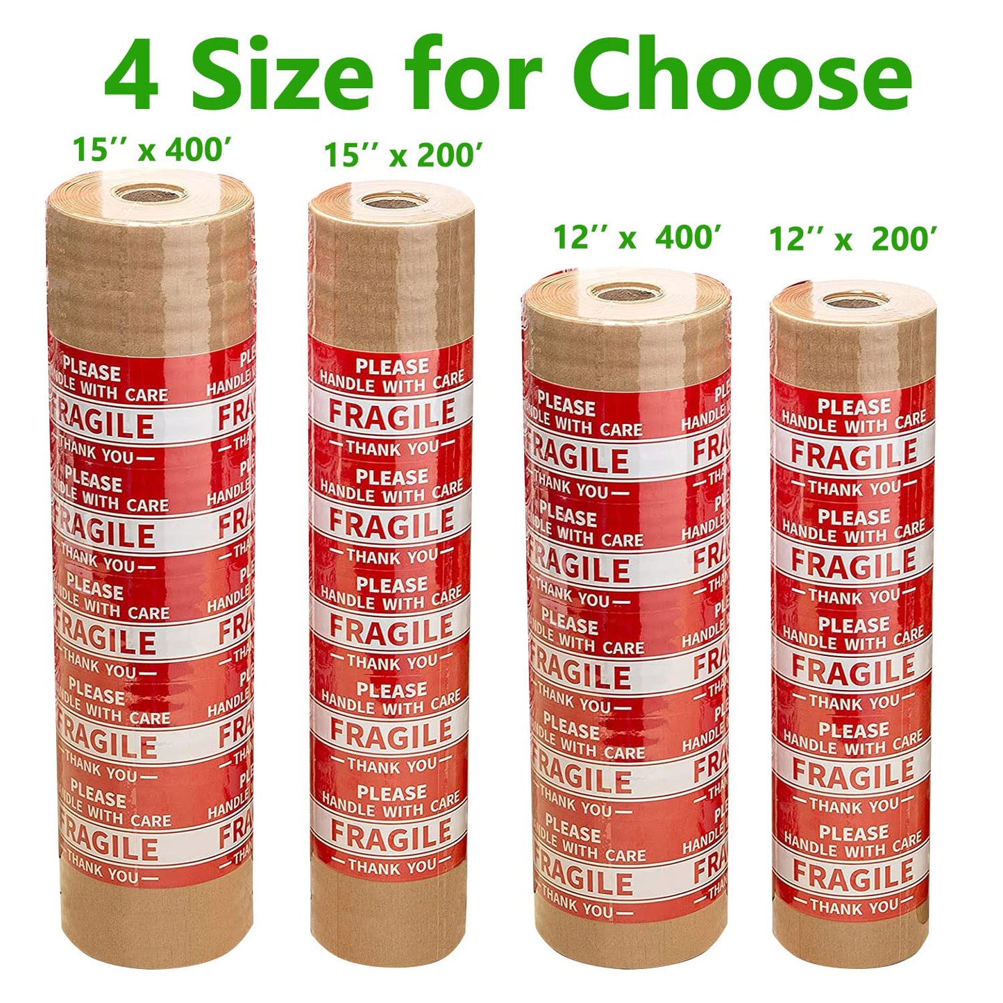 Honeycomb Packing Paper Wrap 15"x400' Sustainable Alternative to Bubble Cushioning Wrap Packing paper for Moving/shipping/packing Roll with 20 Fragile Sticker Biodegradable & Fully Recylable