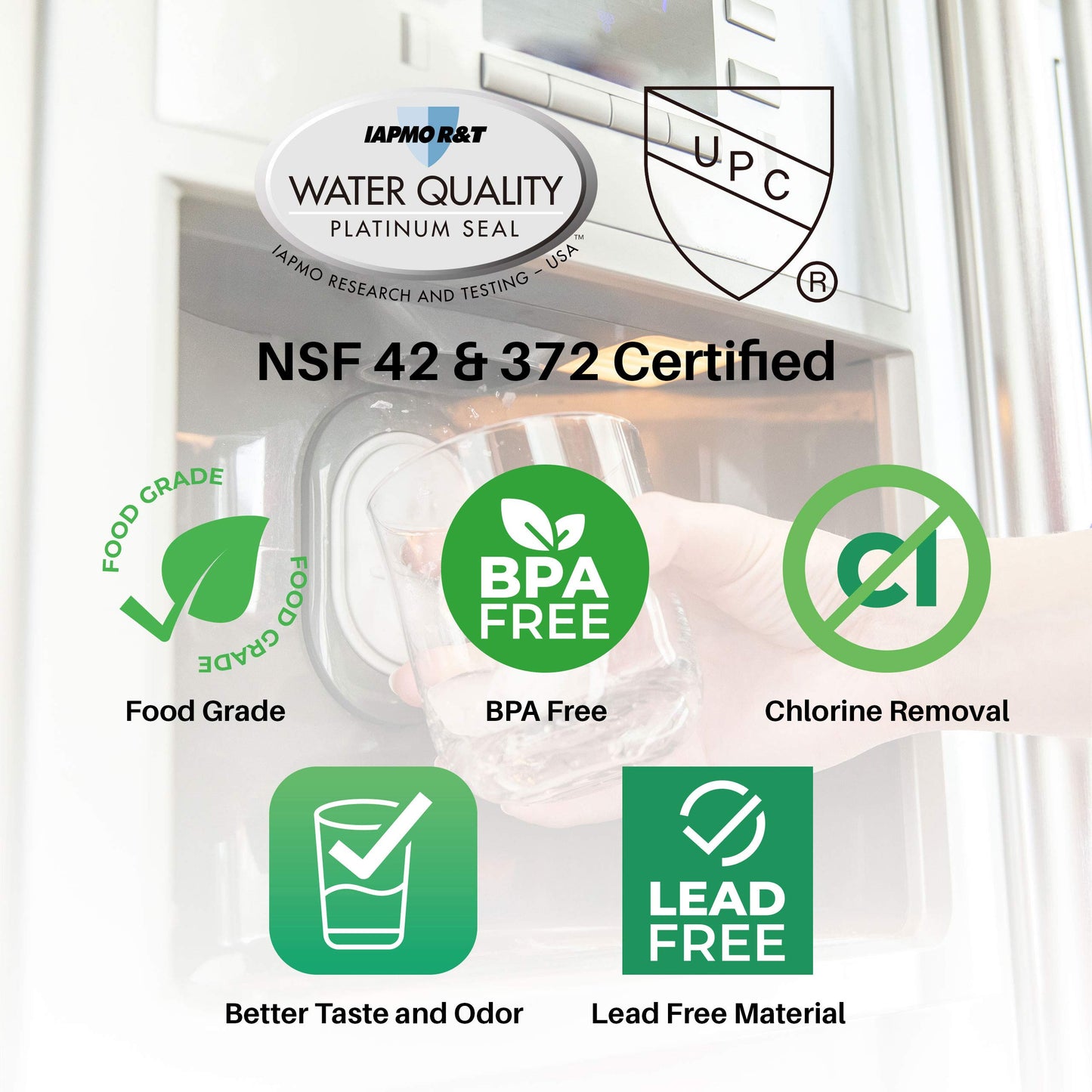 SpiroPure SP-LE800 NSF Certified Refrigerator Water Filter Replacement for LT800P, 9490, ADQ73613401S, ADQ73613402, 46-9490 (3 Pack)
