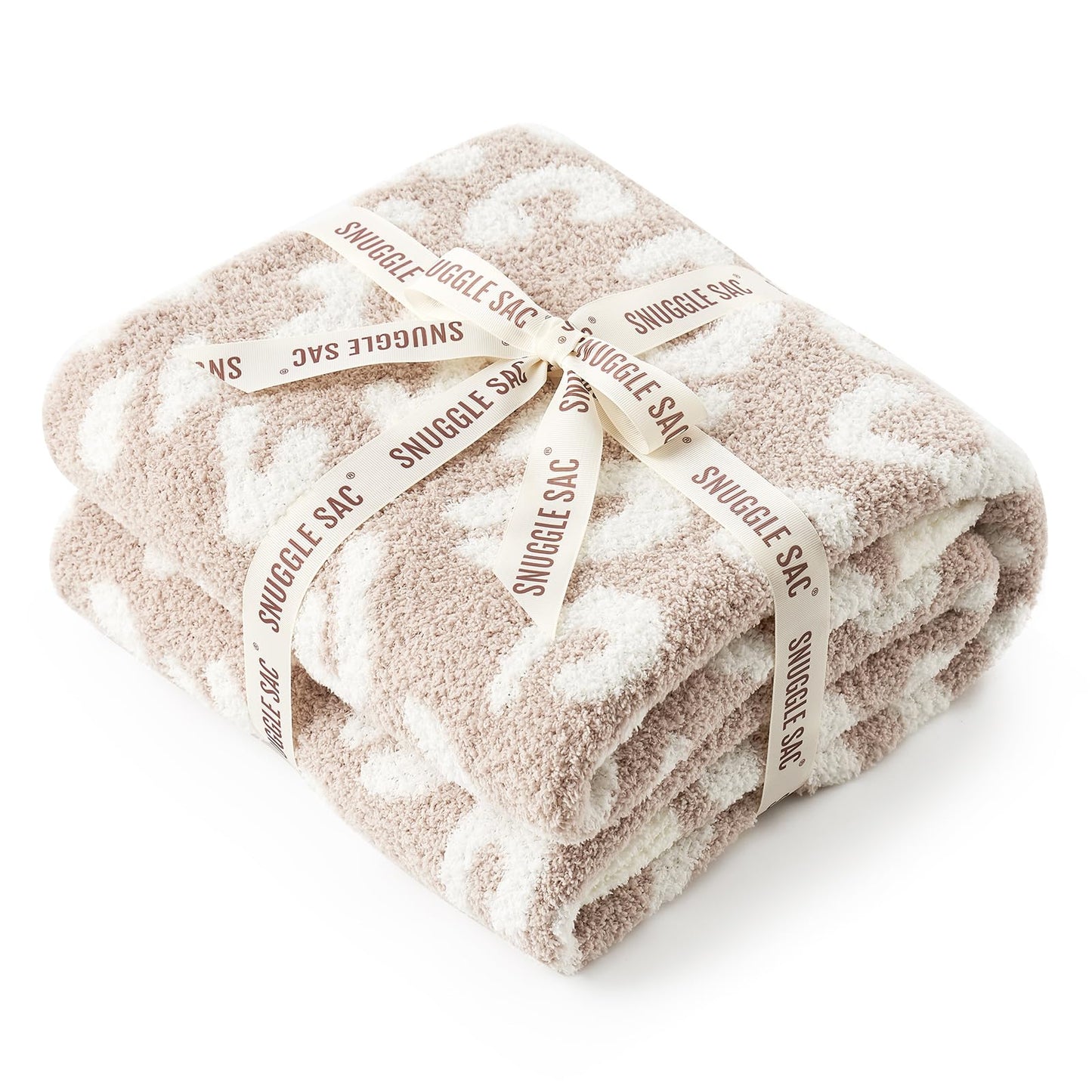 Snuggle Sac Leopard Throw Blanket for Couch Bed Sofa 50x70 inches, Reversible Beige Leopard Oversized Throw XL Ultra Soft Cozy Blankets for Women Mothers Birthday Gifts