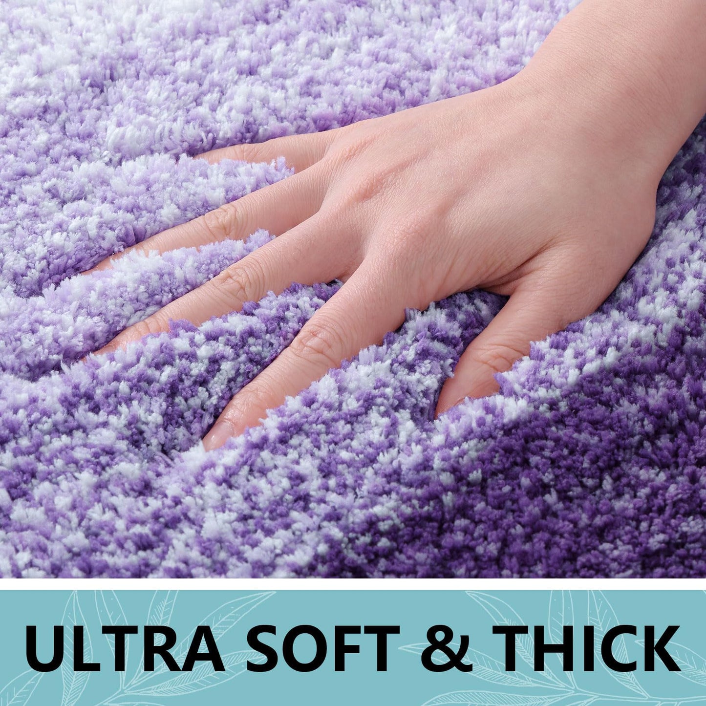 Arotive Microfiber Bathroom Rugs Sets 4 Piece, Extra Soft Absorbent Bath Mats, Machine Wash Dry U-Shaped Contour Rug and Toilet Lid Cover for Bath Tub, Toilet and Shower, Dark Purple