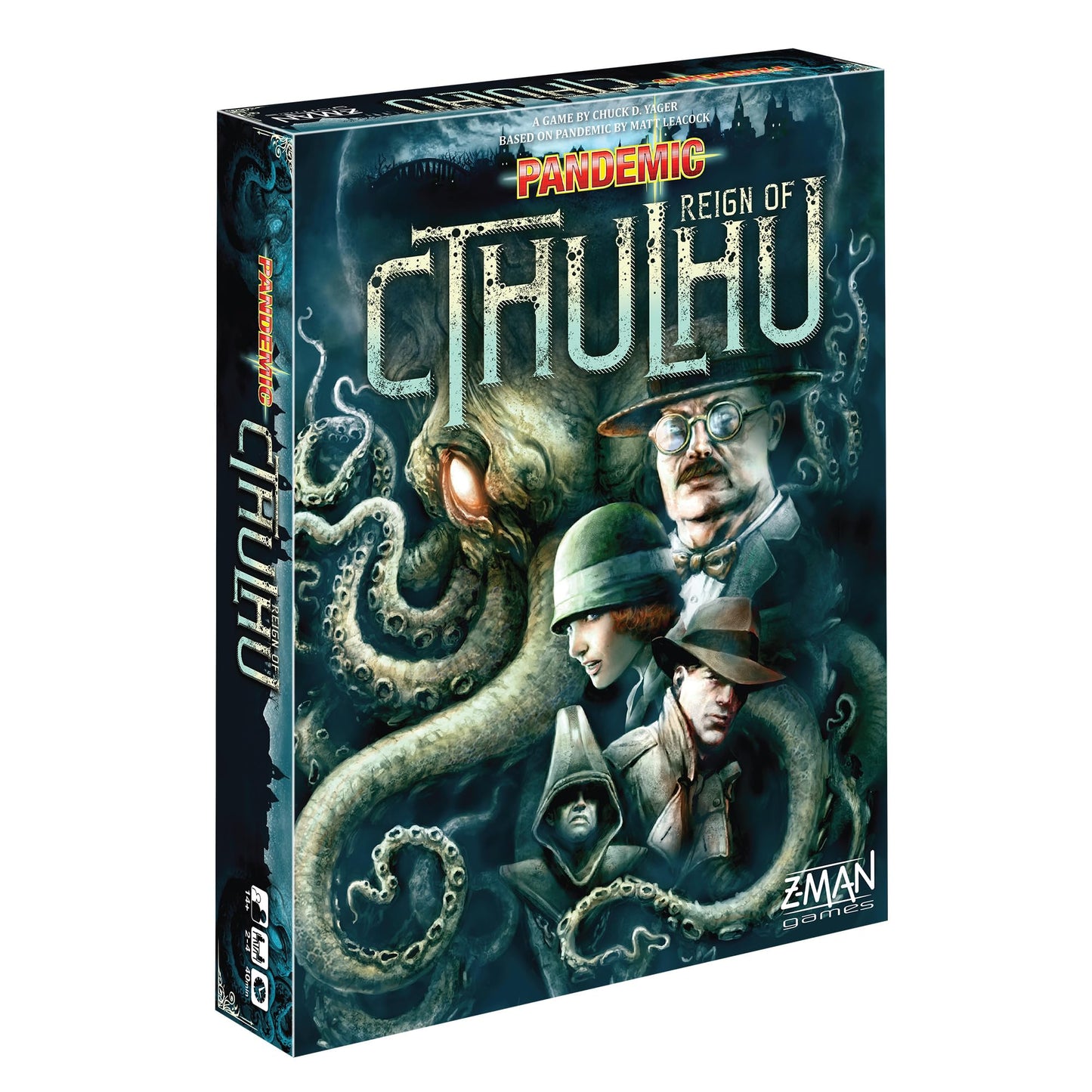 Asmodee Pandemic Reign of Cthulhu Board Game - Investigate and Confront Cosmic Horror, Cooperative Strategy Game, Family Fun for Kids & Adults, Ages 14+, 2-4 Players, 40 Minute Playtime