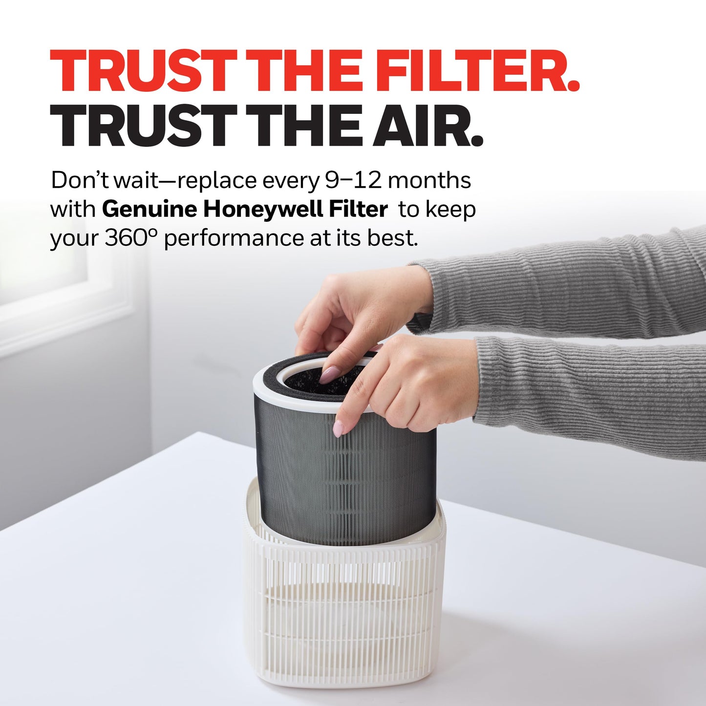 Honeywell Genuine “O” HEPA Air Purifier Filter Replacement for Honeywell Allergen Plus Tabletop Air Purifiers HPA120 & HPA125, 3-in-1 with Pre-Filter, HEPA & Carbon–Captures up to 99.97% of Allergens