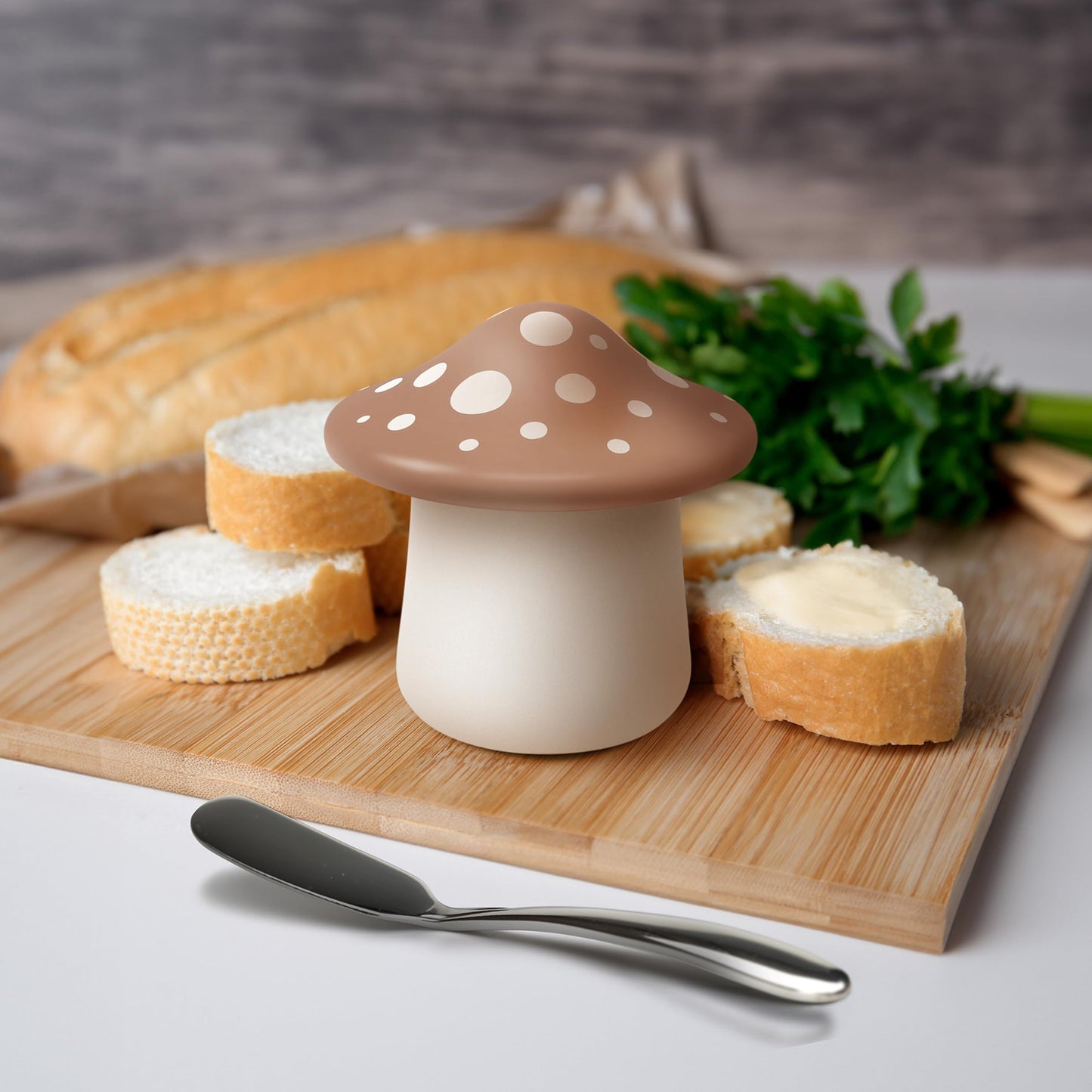 Genuine Fred FORAGE Mushroom Butter Storage Container, Unique Kitchen Accessory for Storing and Serving Butter, Fun and Functional Design