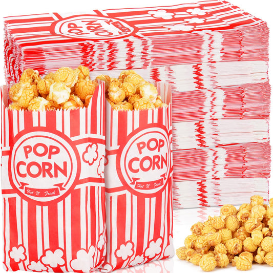 1000pcs Paper Popcorn Bags for Party, 1 Oz Small Vintage Individual Servings Popcorn Container Pop Corn Bags Bulk for Popcorn Machine Accessories Supplies Movie Nights (1000)