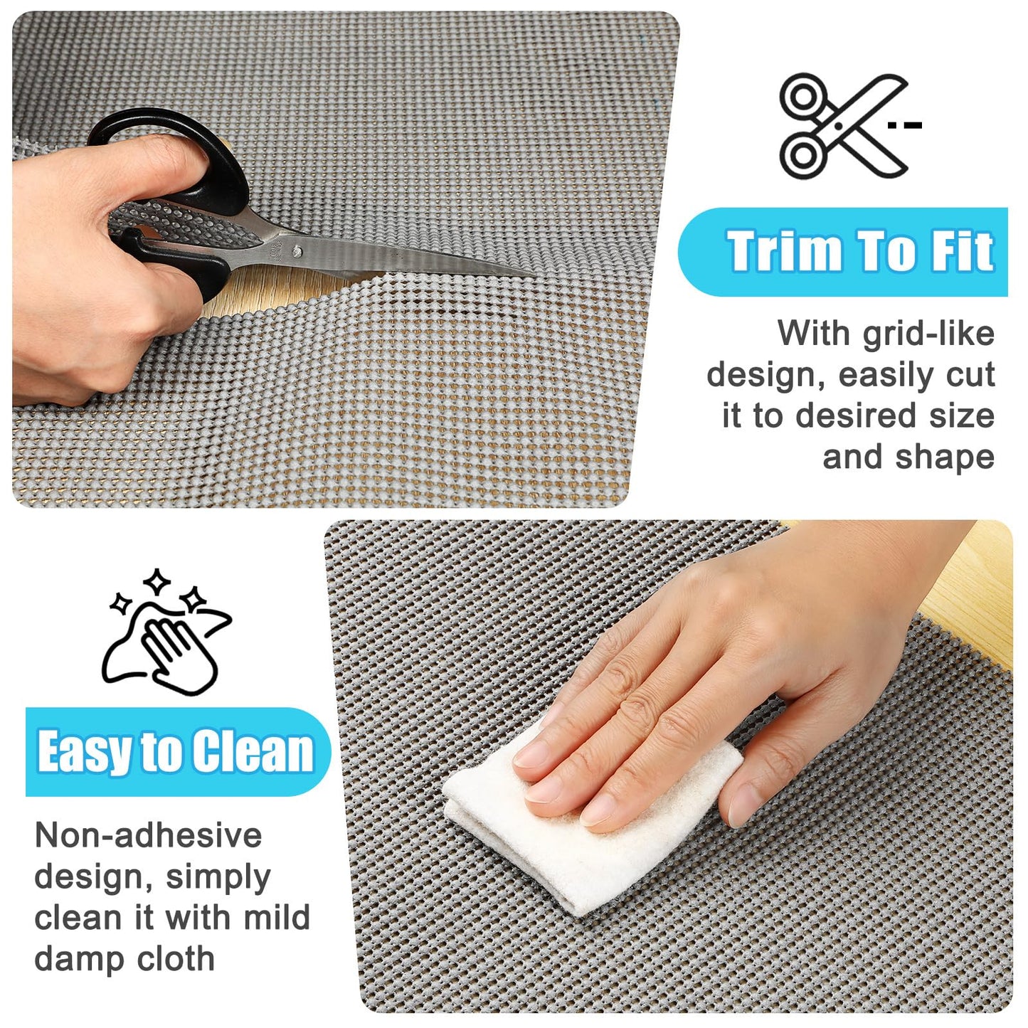 Songrey Non-Adhesive Drawer and Shelf Liner, Non Slip Cabinet Liners, Protect Kitchen Cupboard, Bathroom Drawers, Breathable, Thick Strong Grip mat (12IN x 30FT, Dark Gray)