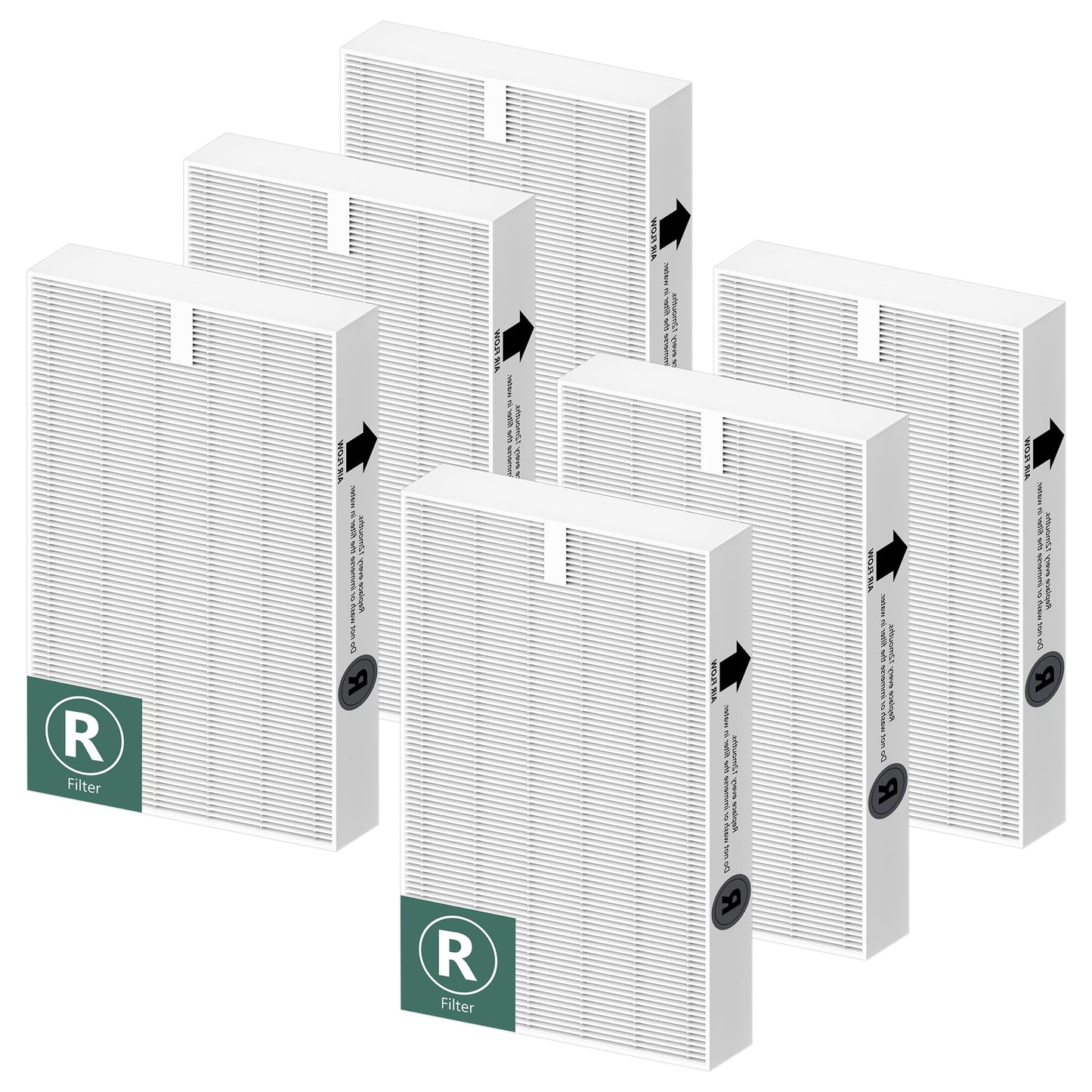 Air Purifier Filter R Replacement for Honeywell Air Purifier HPA100/200/300 and 5000 Series, Funmit 6 Pack Filter Compatible with Honeywell R Filter (HRF-R3 & HRF-R2 & HRF-R1)