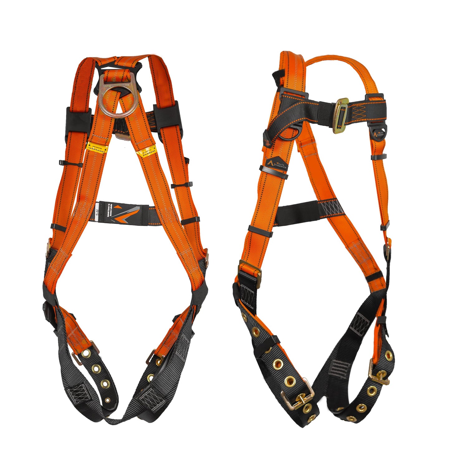Malta Dynamics Warthog Safety Harness for Construction – Fall Protection Harness with Back D-Ring, Fall Indicators, & Chest and Leg Buckles, OSHA & ANSI Compliant (L-XL)