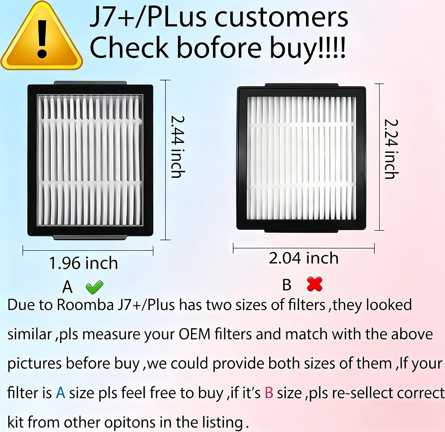 Parts accessories Compatible for iRobot Roomba e5 e6 i1 i2 i3 i4 i5 i6 i7 i8 j5 j6 j7 j8 and all Plus i e j Series Vacuum Cleaner 2 Set Roller Brushes 8 HEPA Filters 8 Side Brushes 1 caster wheel