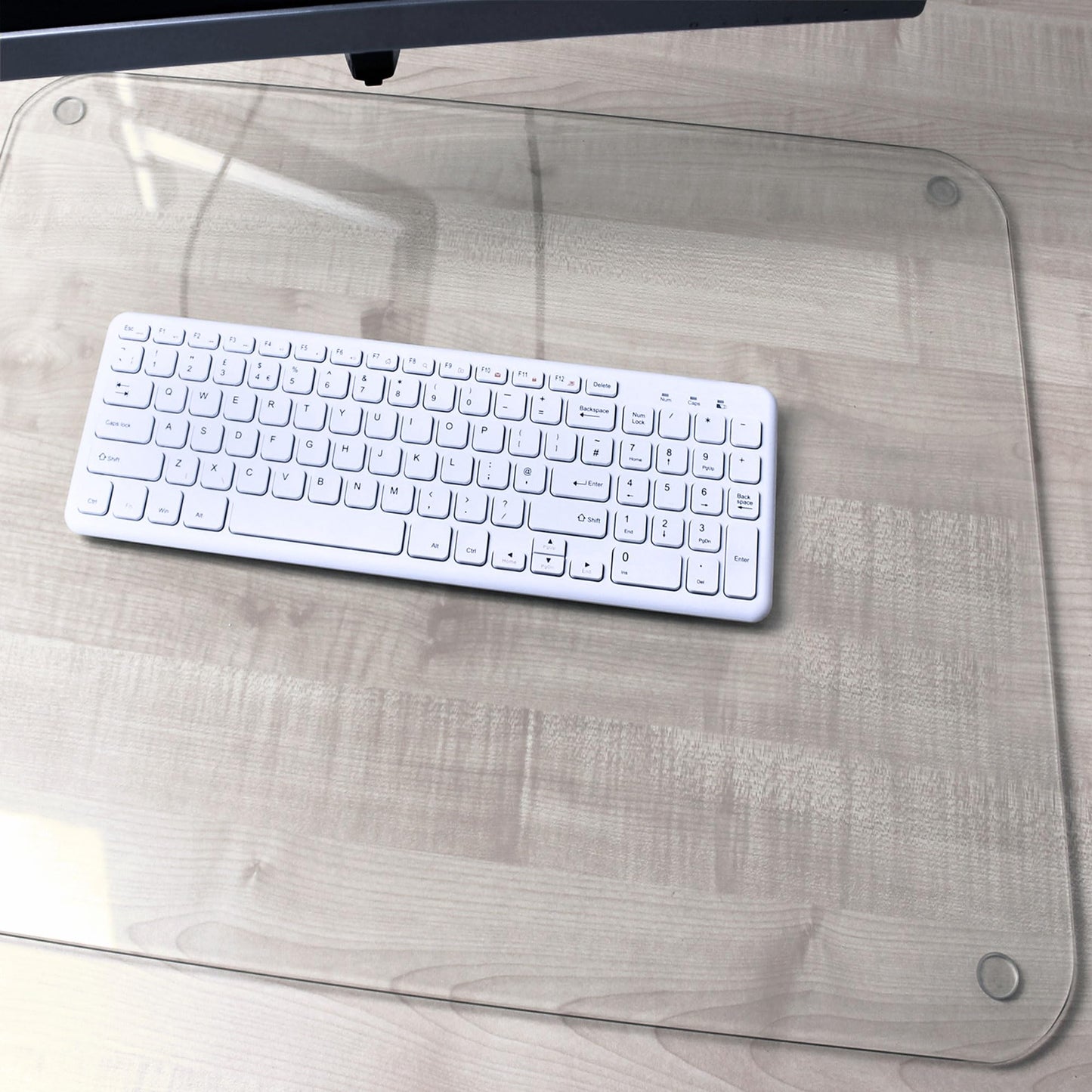 Marvelux Tempered Glass Desk Pad, Clear Surface Protector, Multi-Purpose Durable Computer Desk Mat, Mousepad, Crafting Surface Protector, Beauty Mat, Kitchen Worktop Saver with Anti-Slip Pads 20"x36"