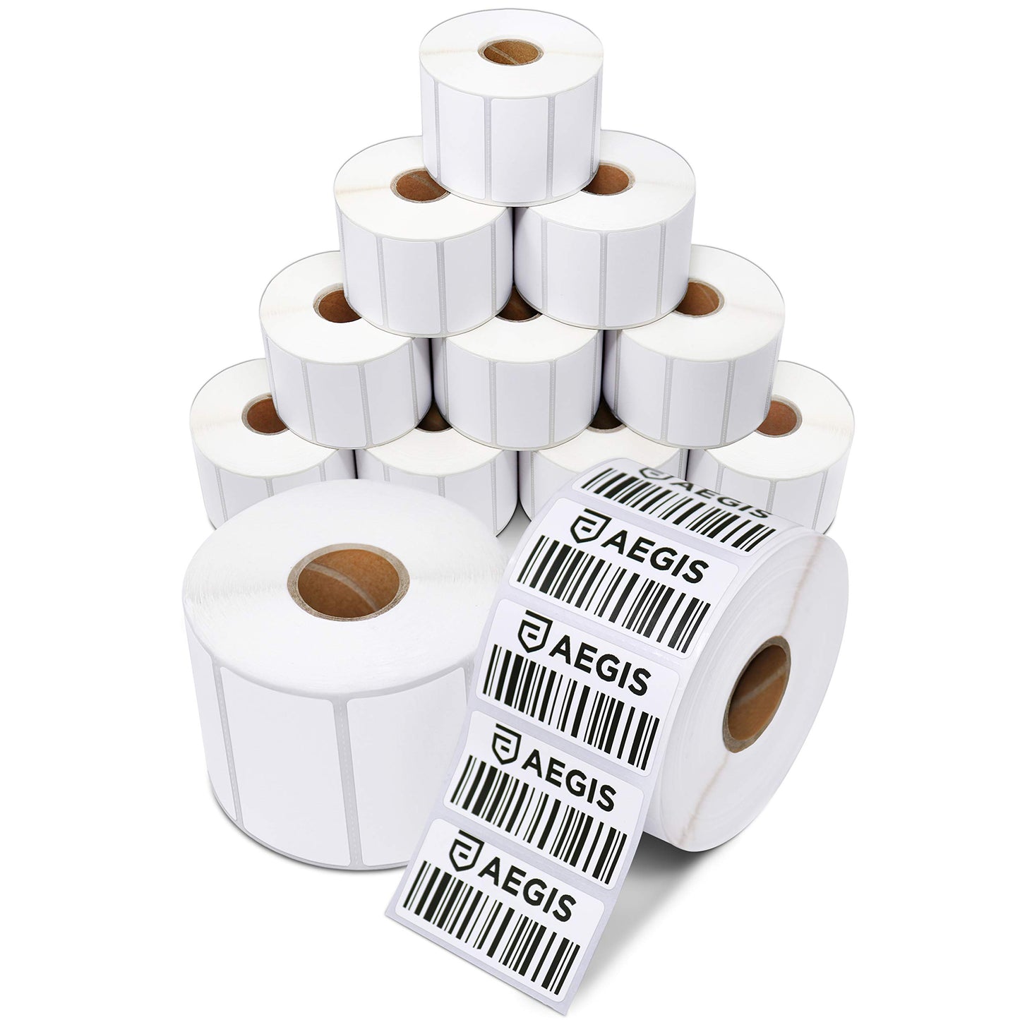 Aegis Adhesives - 2" X 1" Direct Thermal Labels (12 Rolls, 1300 Labels/Roll) for UPC Barcodes, Address - Perforated, Compatible with Rollo, Zebra, and Other Desktop Label Printers
