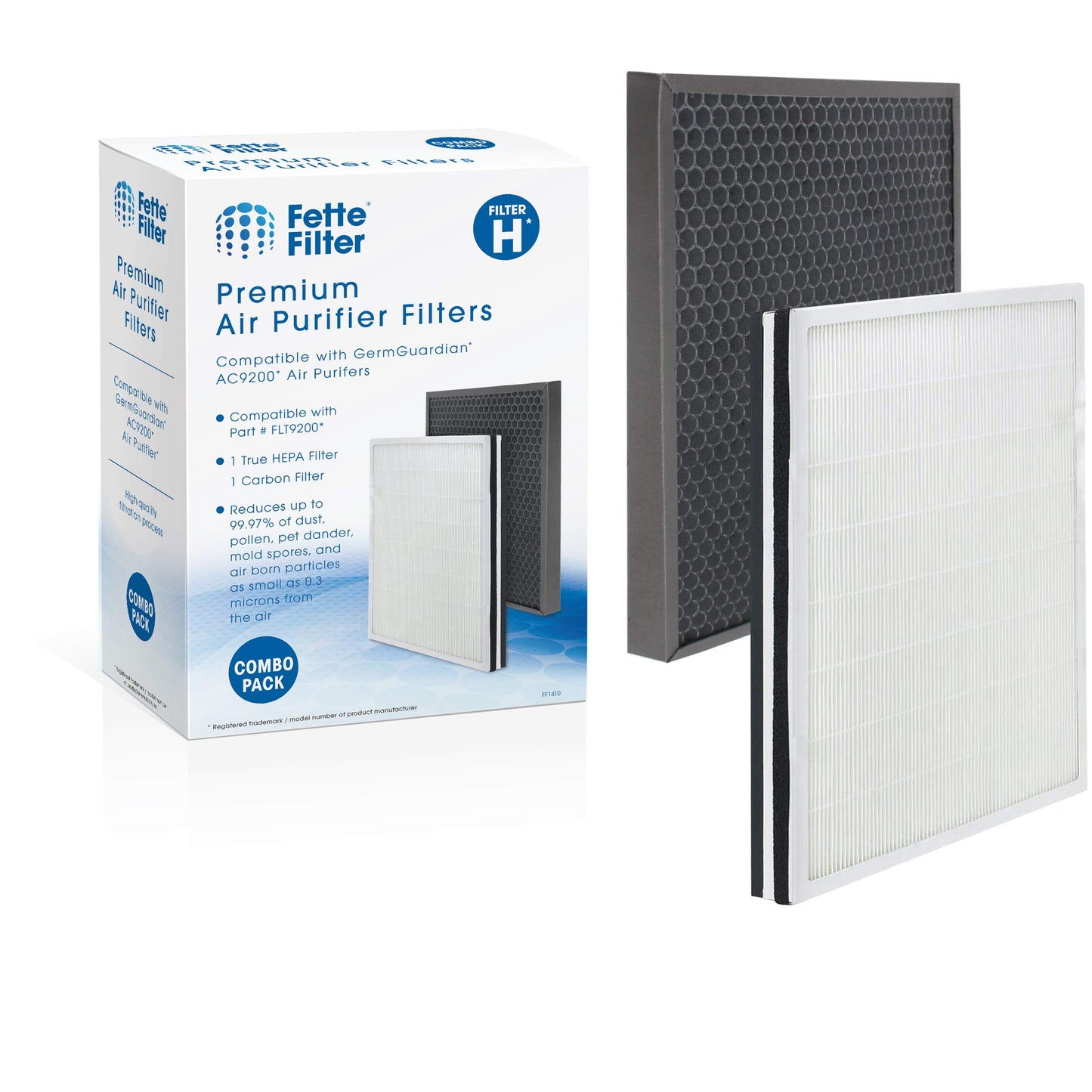 Fette Filter - FLT9200 Air Purifier Filter H and Carbon Combo Pack Compatible with FLT9200 for AC9200 AC9200WCA Air Purifier 1 True HEPA & 1 Carbon Filter Included.