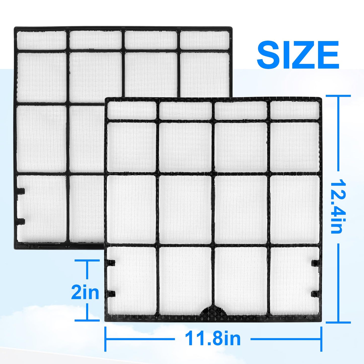 BIBIELF 2Pcs 4007597 Mini Split Air Filter Replacement for Daikin Mini Split Units, 12.4'' * 11.8''