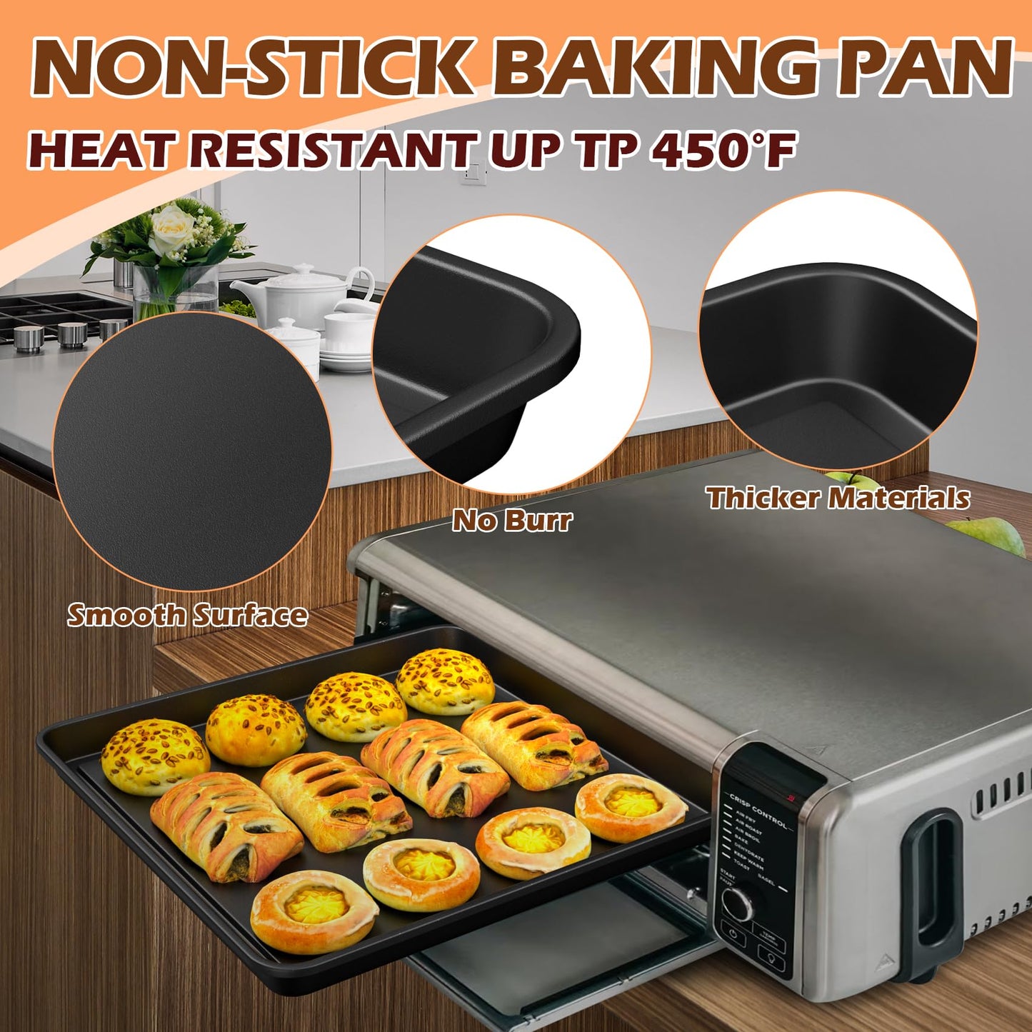 MOASKER Oven Air Fryer Basket and Tray for Ninja Foodi SP101 Air Fryer Oven Accessories, Stainless Steel Basket & Baking Sheet Pan Tray for Ninja Digital Air Fry Countertop Oven SP100 SP101C SP102
