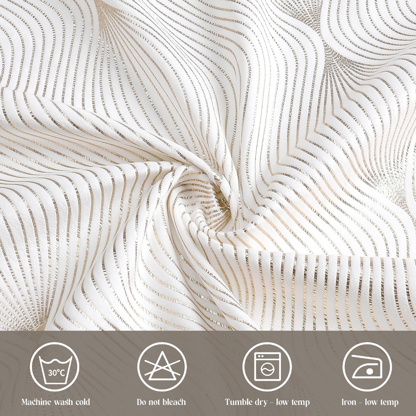 Majestic Giftware Velvet Tablecloths for Rectangle Tables | (70/144) - TC1408 Gold Infinity Print Hem Stitch Dining Table Cover | Decorative Washable Rectangle Tablecloth for Kitchen, Dinning, Party