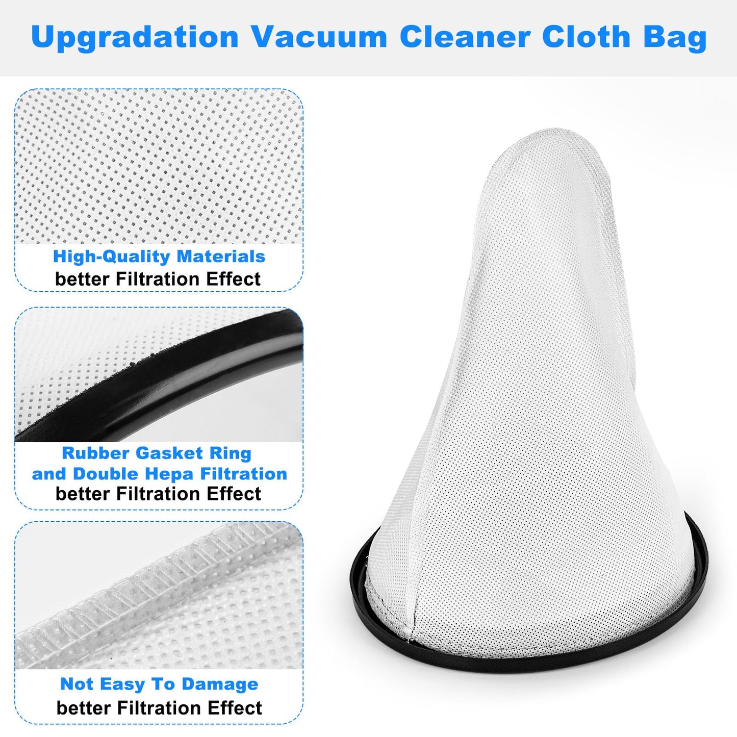 Vacuum Filter Cloth Bag Replacement For Hoover Backpack Vacuum 2KE2105000, C2401,C2401010,Shoulder Vac Pro, Royal RY4000 RY4001-2 Pack