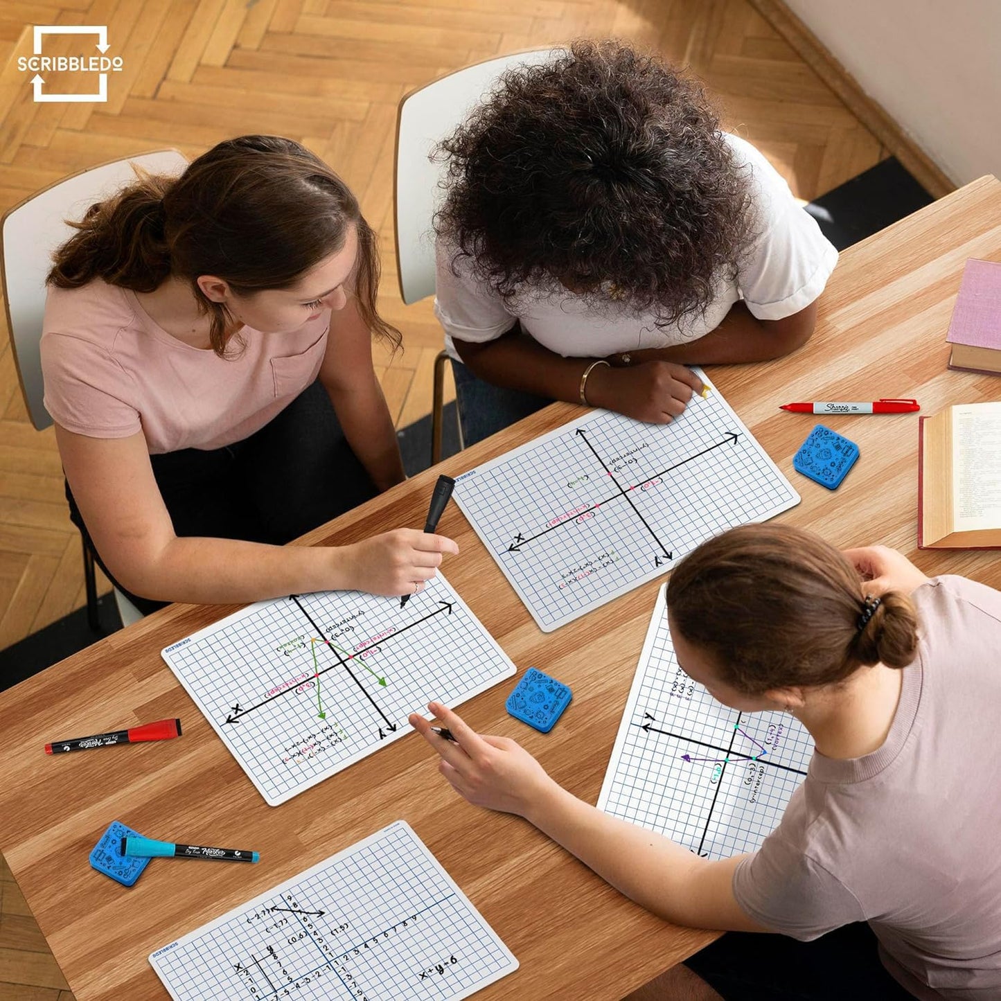 Dry Erase XY Axis Graph Lap Boards 9”X12” for Student and Classroom Use, Math whiteboards (Double Sided White Boards) Erasers Included (12 Pack Graph)