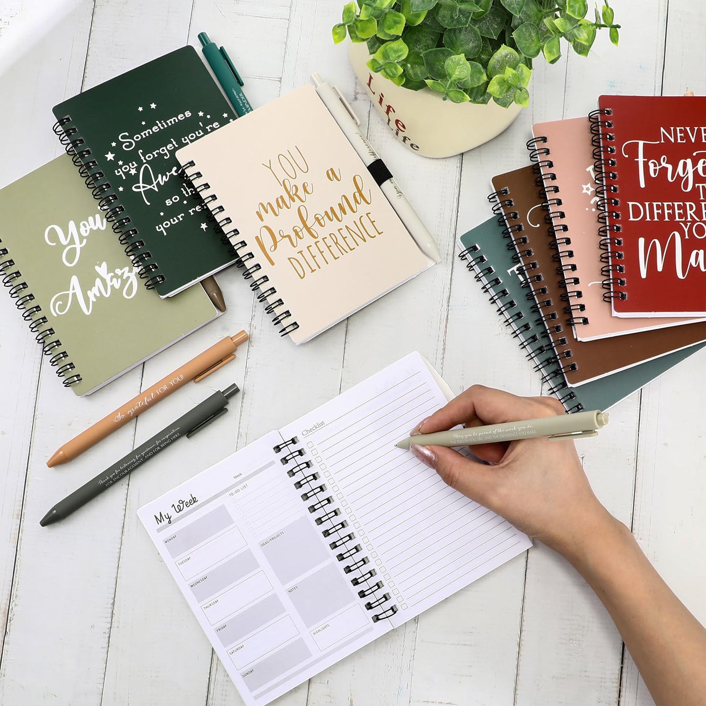 Tellingyou Bulk Employee Appreciation Gifts A6 Notebook with Pens CNA Week Appreciation Gifts Thank You for Team Office Coworker Staff Graduation Teacher Volunteers(Joyous Colors,100 Pcs)
