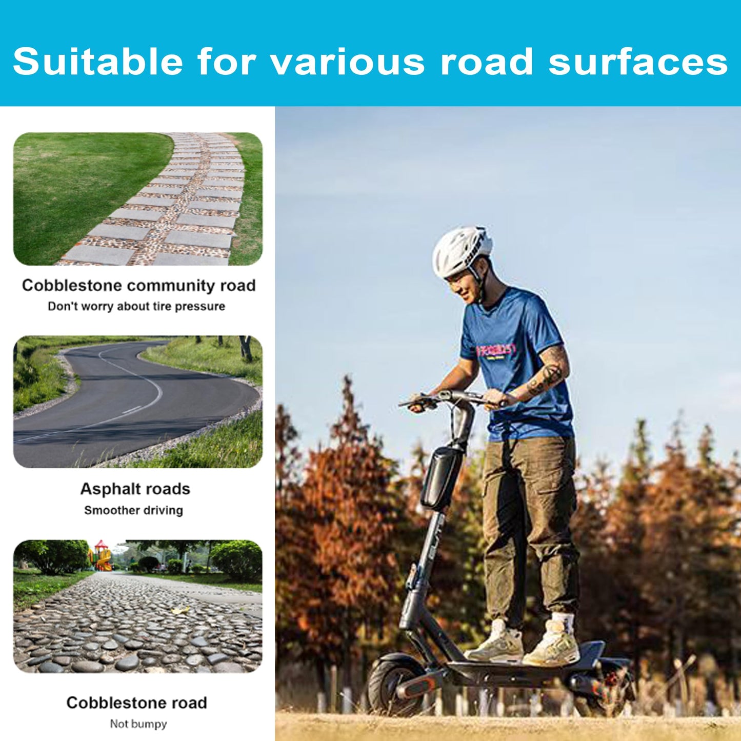 10x3 InchElectric Scooter Solid Tire, 80/65-6 commuter Tubeless Tyre, 255x80 Replacement wheel For Zero 10X& Vsett 10+& Kaabo Mantis& & Nanrobot D4/D6+2.0&Joyor s10-s& Apollo Ghost& Yume Y10（1PCS)