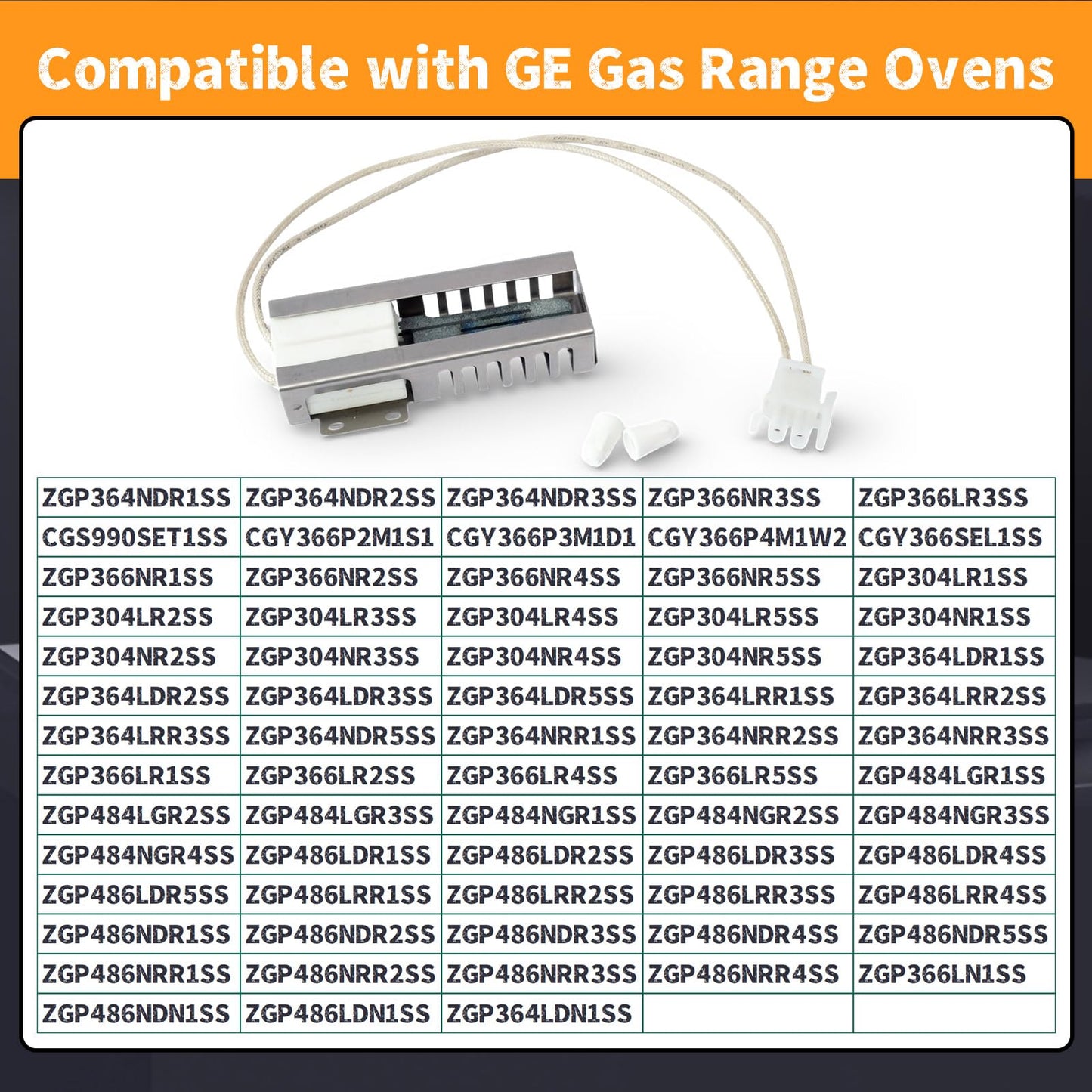 Erchon WB13X25264 Gas Range Oven Igniters Compatible with GE CGS990SET1SS ZGP366LR2SS ZGP364NDR1SS ZGP364NDR2SS Range Ignitors Glowbar Replaces WB13K10040 4464424 AP5986243 PS11726669 EAP11726669