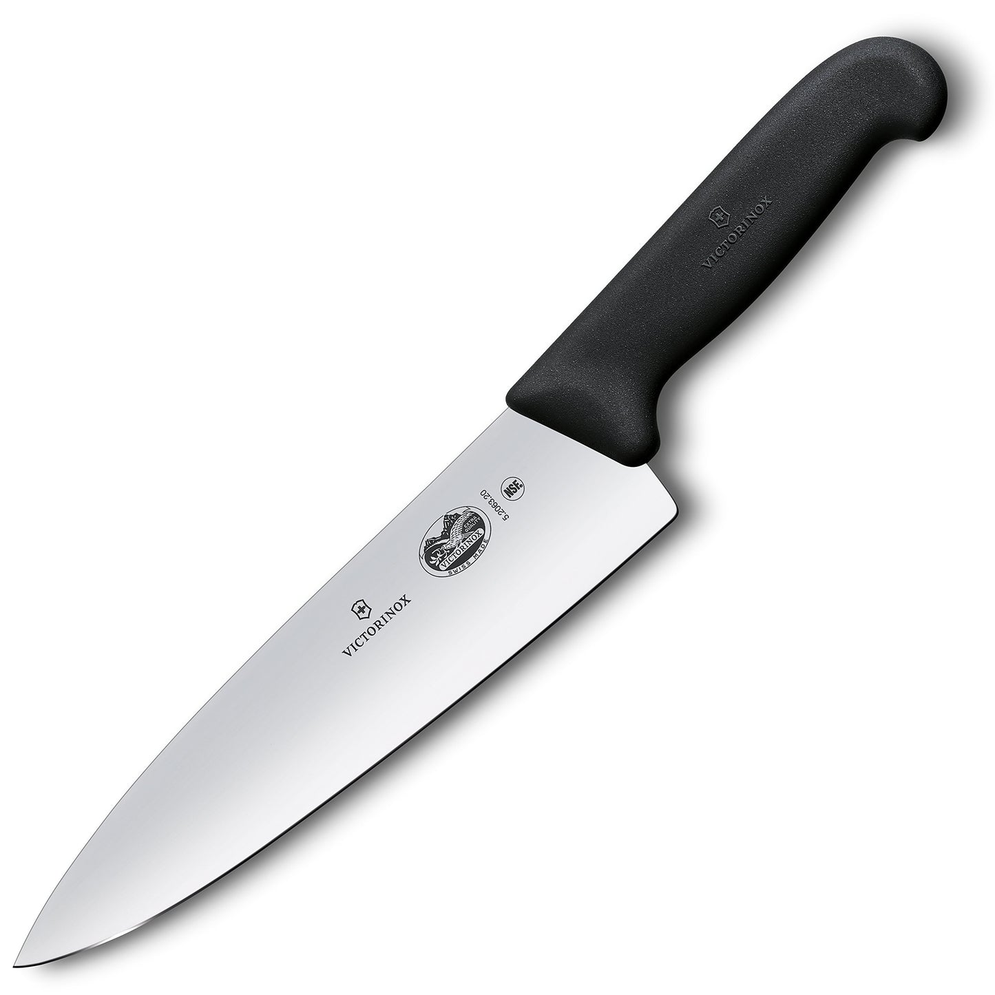 Victorinox Fibrox Pro Chef’s Knife, 8 Inch - Swiss Army Kitchen Knife, High Carbon Stainless Steel Blade, Non-Slip Fibrox Handle, Dishwasher Safe, Black