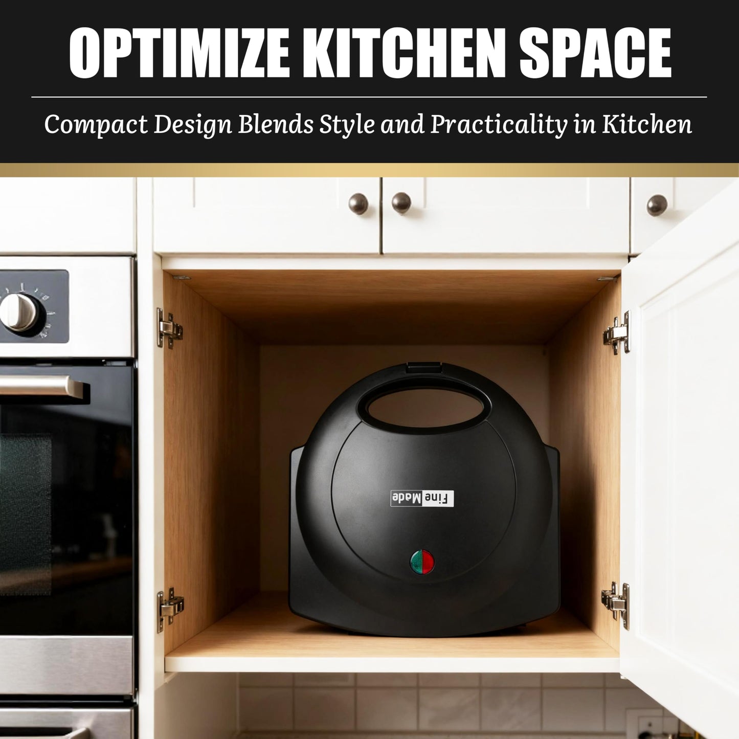 FineMade Electric Mini Pocket Pie Maker Machine with Crust Cutter, Pocket Pie Iron Press with Non Stick Surface, Ideal for Hot Chicken Pockets Pizza Pockets Grilled Cheese Sandwiches and More