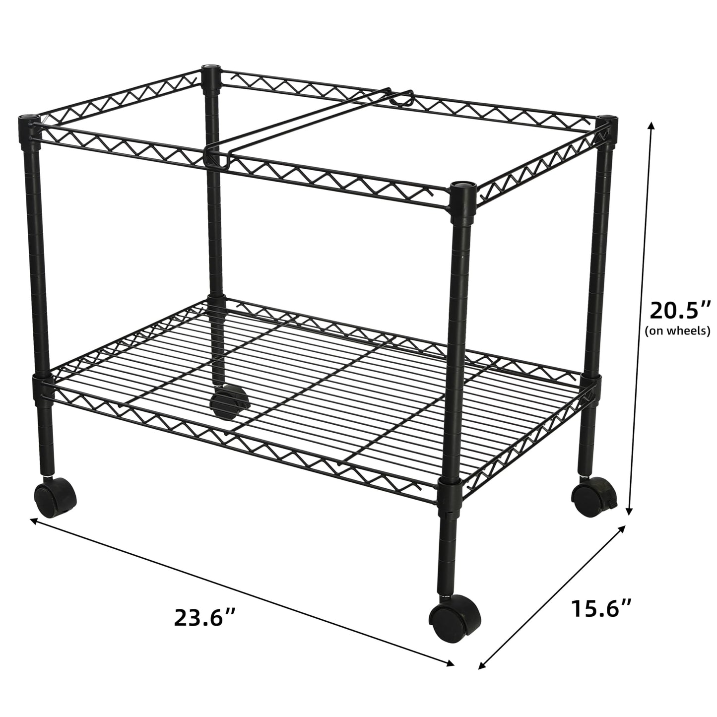 Finnhomy Premium 1-Tier Metal Rolling File Cart for Letter Size and Legal Size Folder, Black