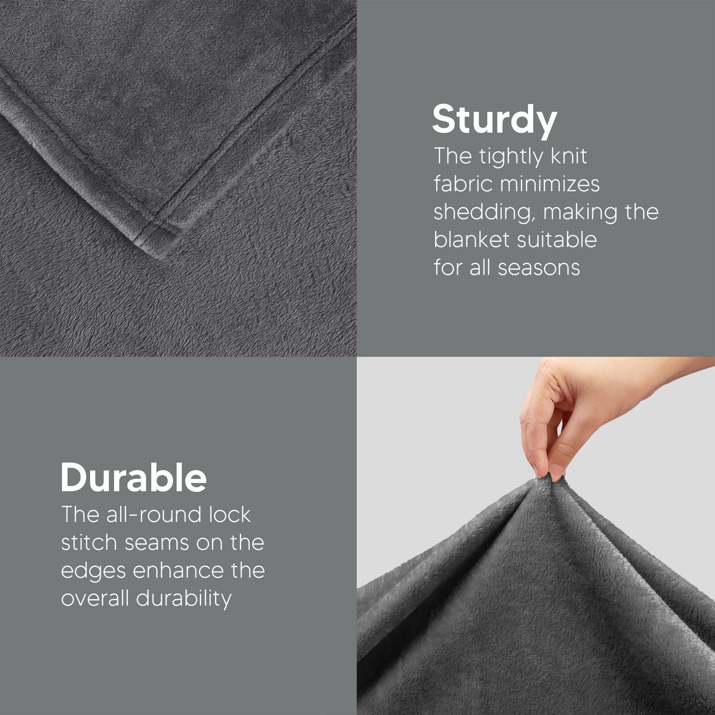 Utopia Bedding Fleece Blanket King Size Grey (90x102 Inches) Ultra Soft Warm Lightweight Microfiber Breathable Anti-Static Cozy Bed Blanket, All-Season Home Decor Gift for Men & Women