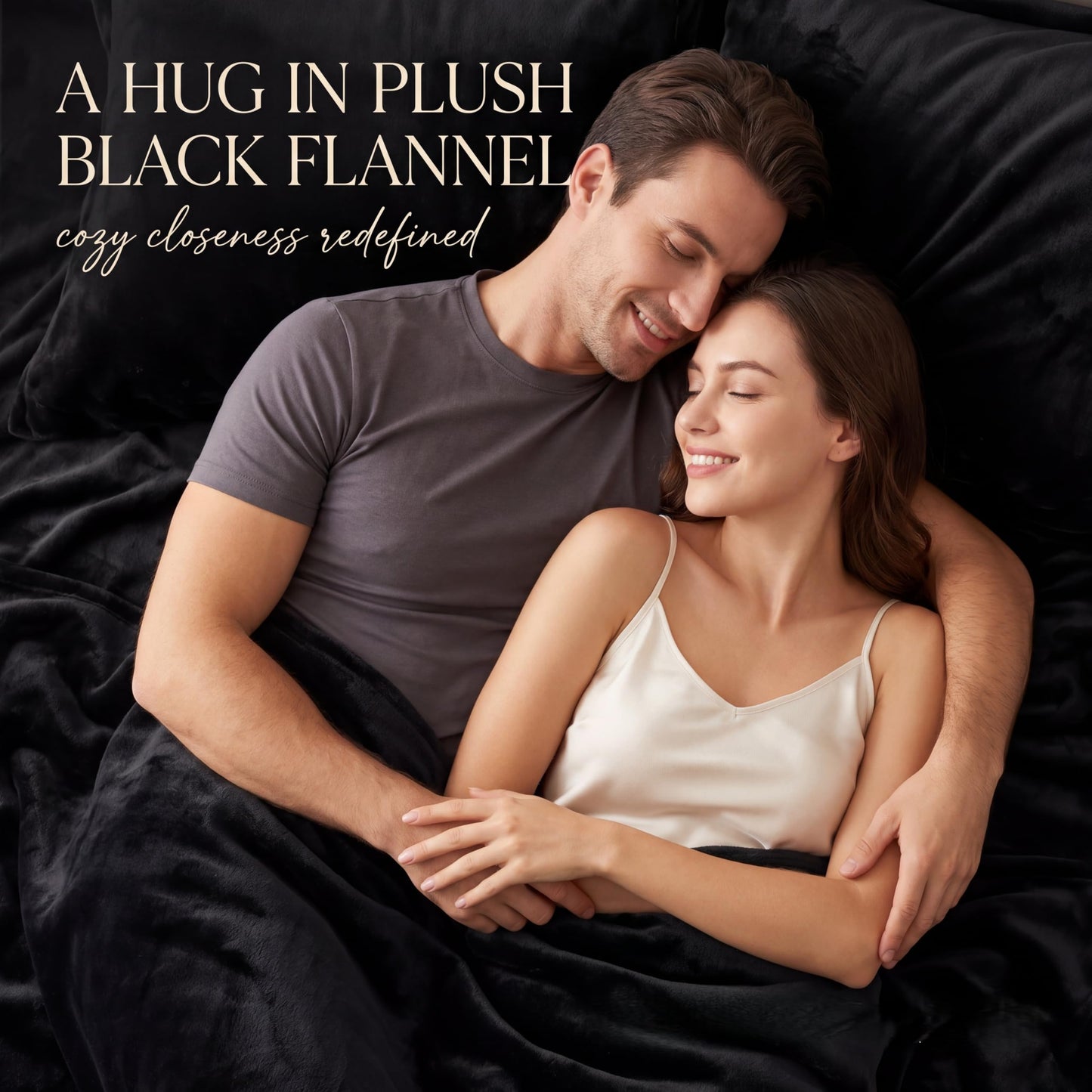 Waterproof Blanket for Bed - 82" x 82" King Size Water Proof and Stain Resistant Bed Protector for Couples, Flannel Moisture Absorbent, Machine Washable, Liquid-Resistant Throw Blanket, Black