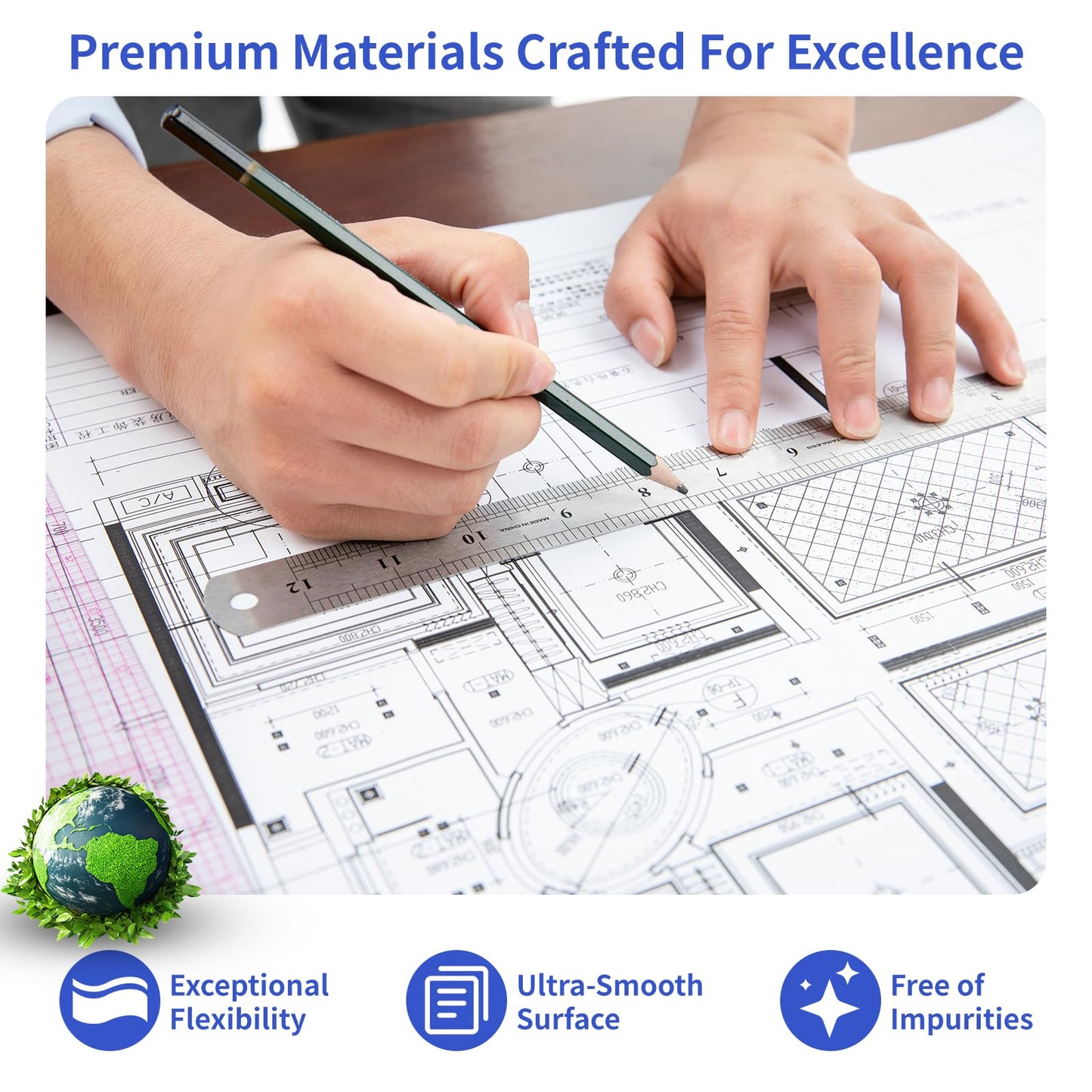Wide Format Paper 24 In x 150 Ft,4 RollsPlotter Paper on 2" Core, CAD Bond Rolls for CAD Printing on Wide Format Ink Jet Printers,Choice for Engineering Plans, Architectural Designs and GIS Maps