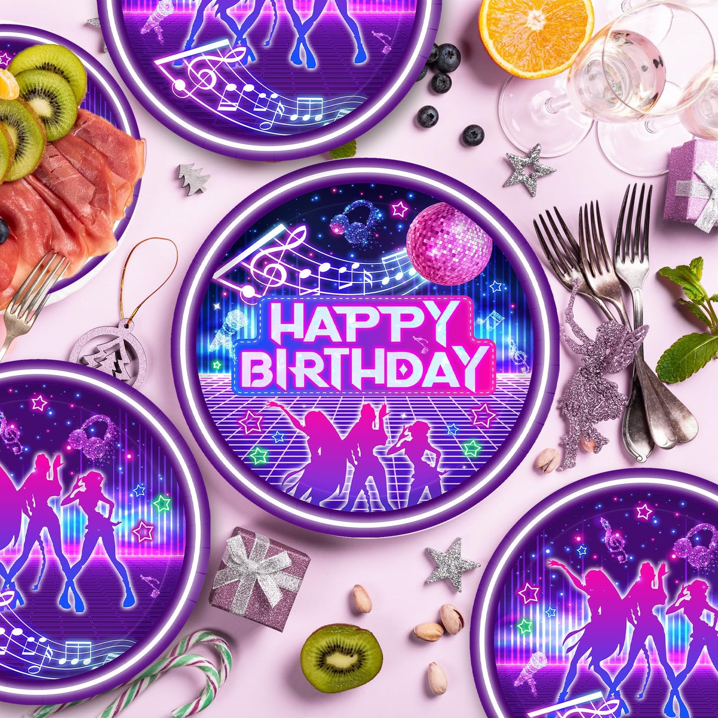 168Pcs Kpop Birthday Decorations K Pop Party Plates Napkins Cups Knives Forks Spoons, Kpop Party Decorations, Serve 24