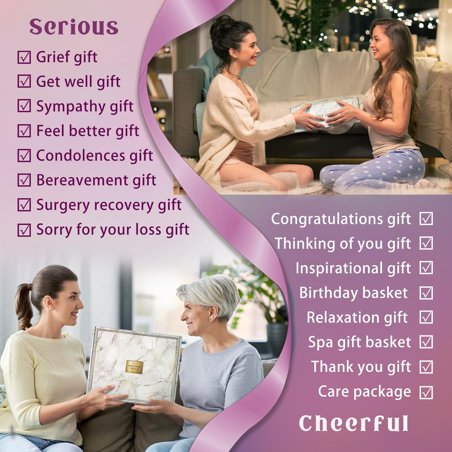 AHAGIFTREE Gift Baskets for Women,11PC Birthday Gifts,Think of You,Thankyou ,self care,care package,relaxation,new beginnings gifts for women,friend,mom,sister