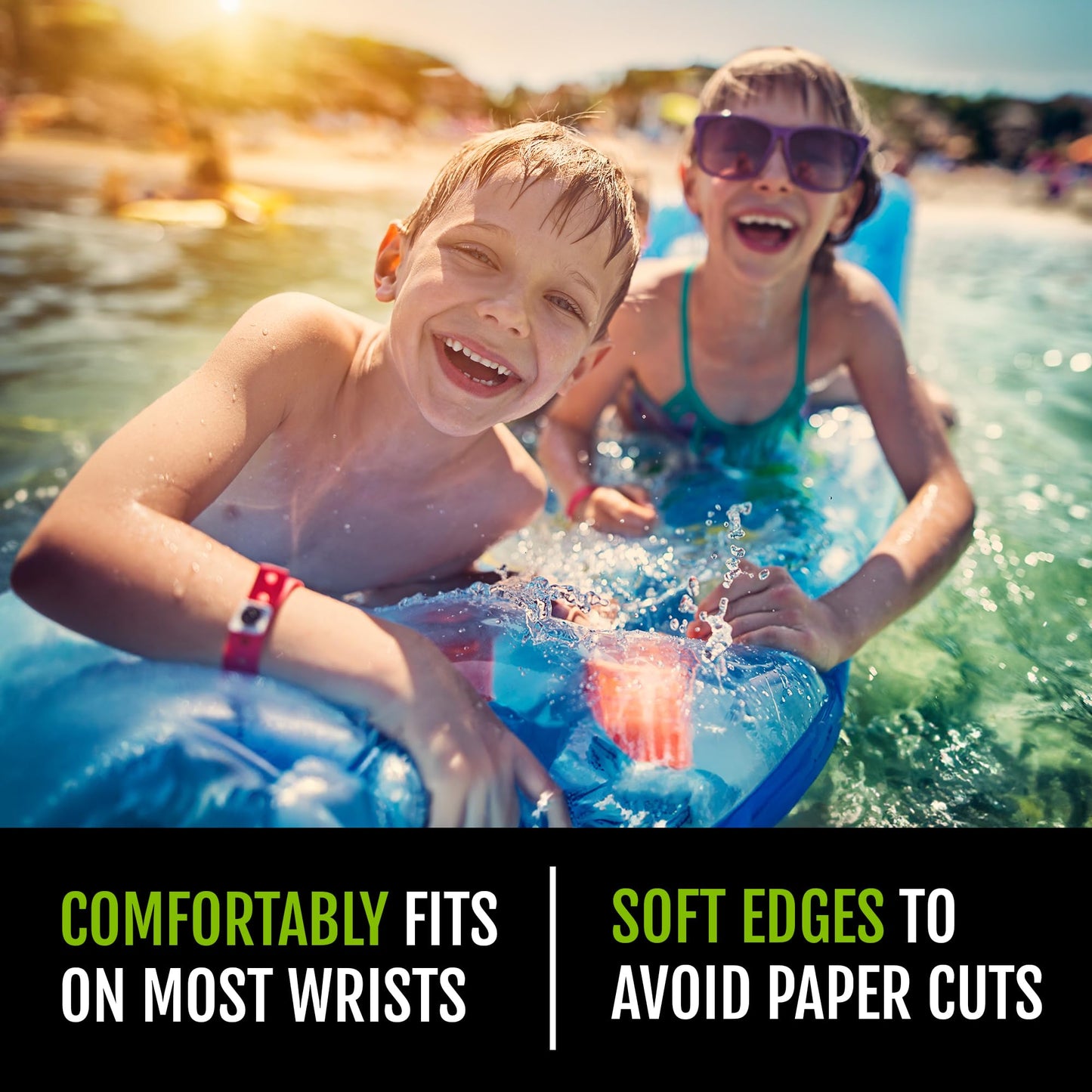 500 WristCo Variety Pack Holographic Plastic Wristbands for Events – Extended Wear, Glowing Color Prevents Reuse – Premium-Grade Bracelets for Hospital & Medical ID, Party & VIP Identification