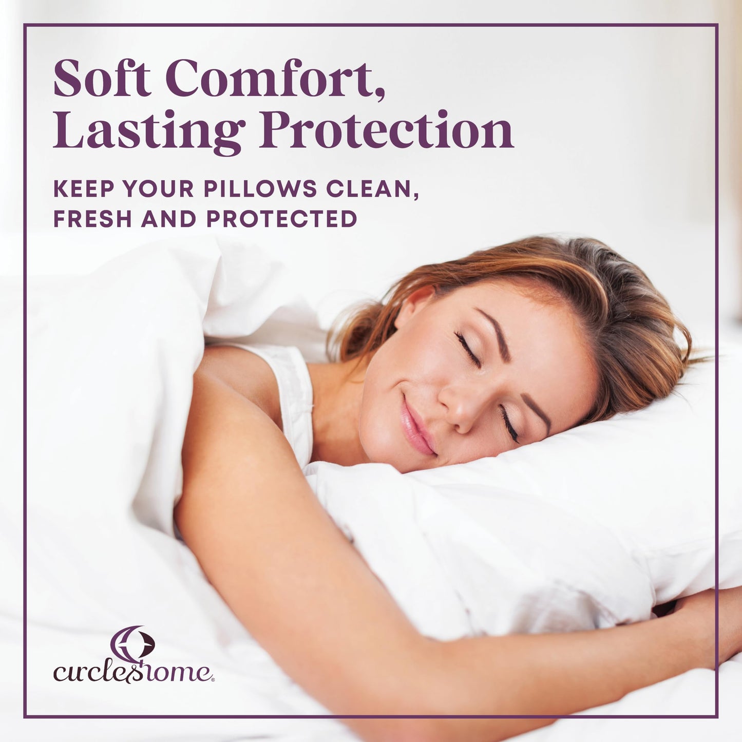 CirclesHome Pillow Protectors 4 Pack Standard Zippered - 100% Cotton Breathable Pillowcases - Protects Pillows from Dirt, Dust and Debri (Standard - Set of 4 - 20x26)