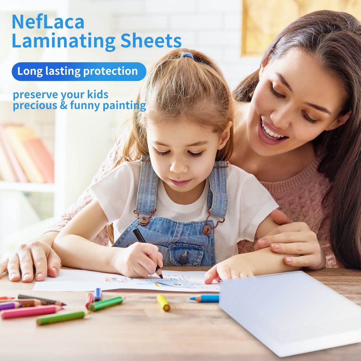 NefLaca 300 Pack Laminating Sheets, 5Mil 9" x 11.5" Laminating Pouches，5Mil Clear Thermal Lamination Sheet Paper for Laminator, Holds 8.5 x 11 Inch Sheets