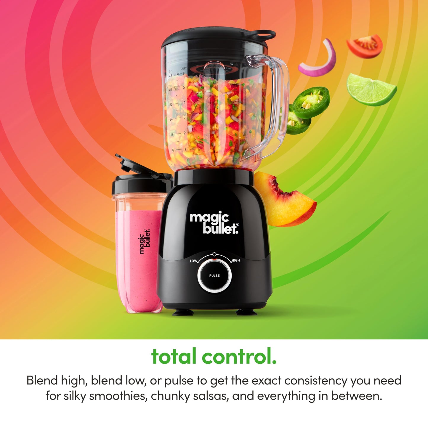 magic bullet Combo Blender, 48oz Pitcher, Blending Cup, Simple Speed Dial – MBF50200AK