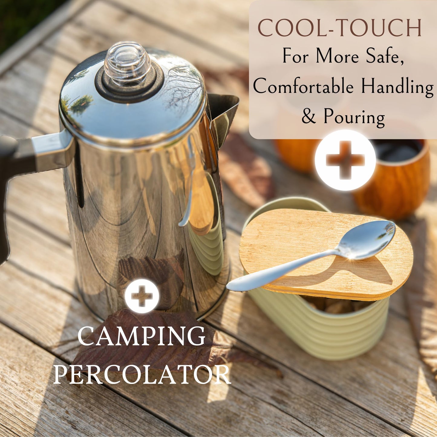 Mixpresso Stainless Steel Coffee Percolator Stovetop, 52 oz Classic Percolator Coffee Pot, Great For Camping Pot, 12 Cup Stove Top Espresso Maker, Cool-Touch Handle