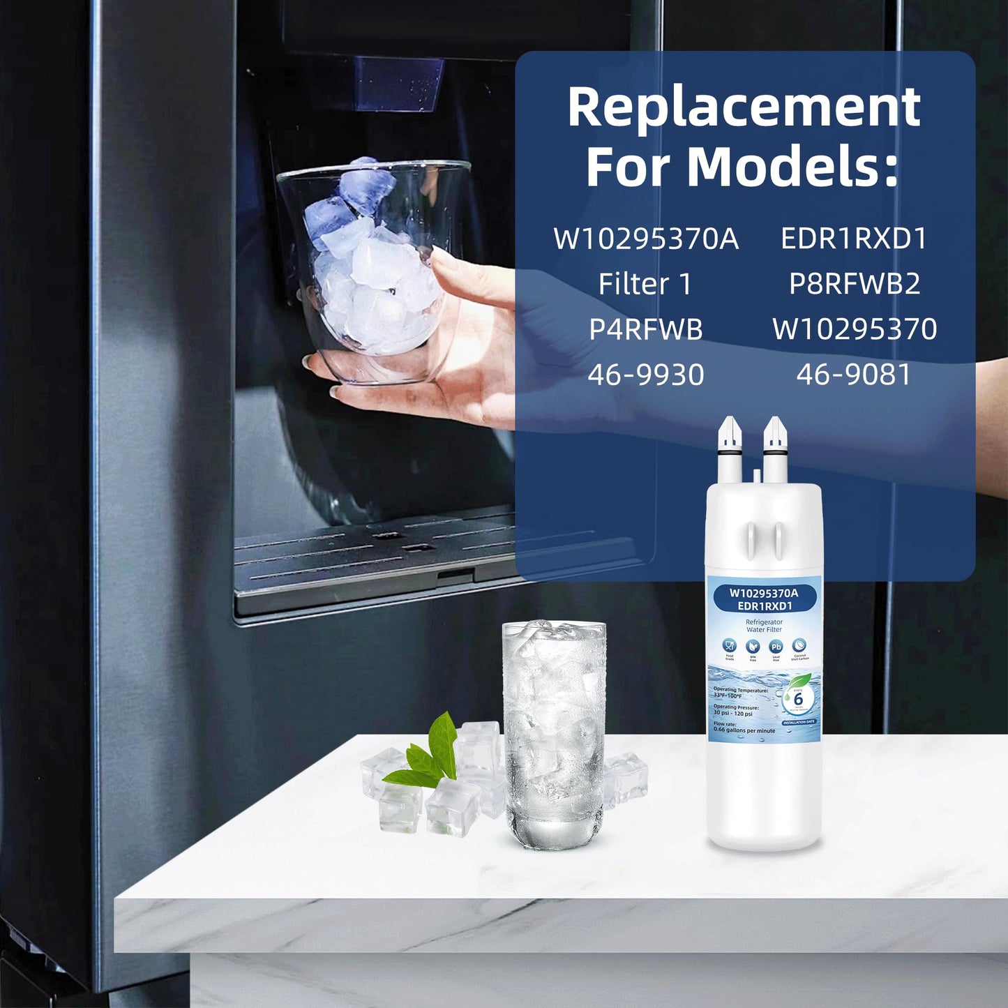WRS571CIHZ WRS555SIHZ WRS588CIHZ WRS315CIHZ WRS321CIHZ WRS325CIHZ WRS331CIHZ WRS336CIHZ WRS571CIHZ WRS588CIHZ Water Filter Replacement,3 Pack