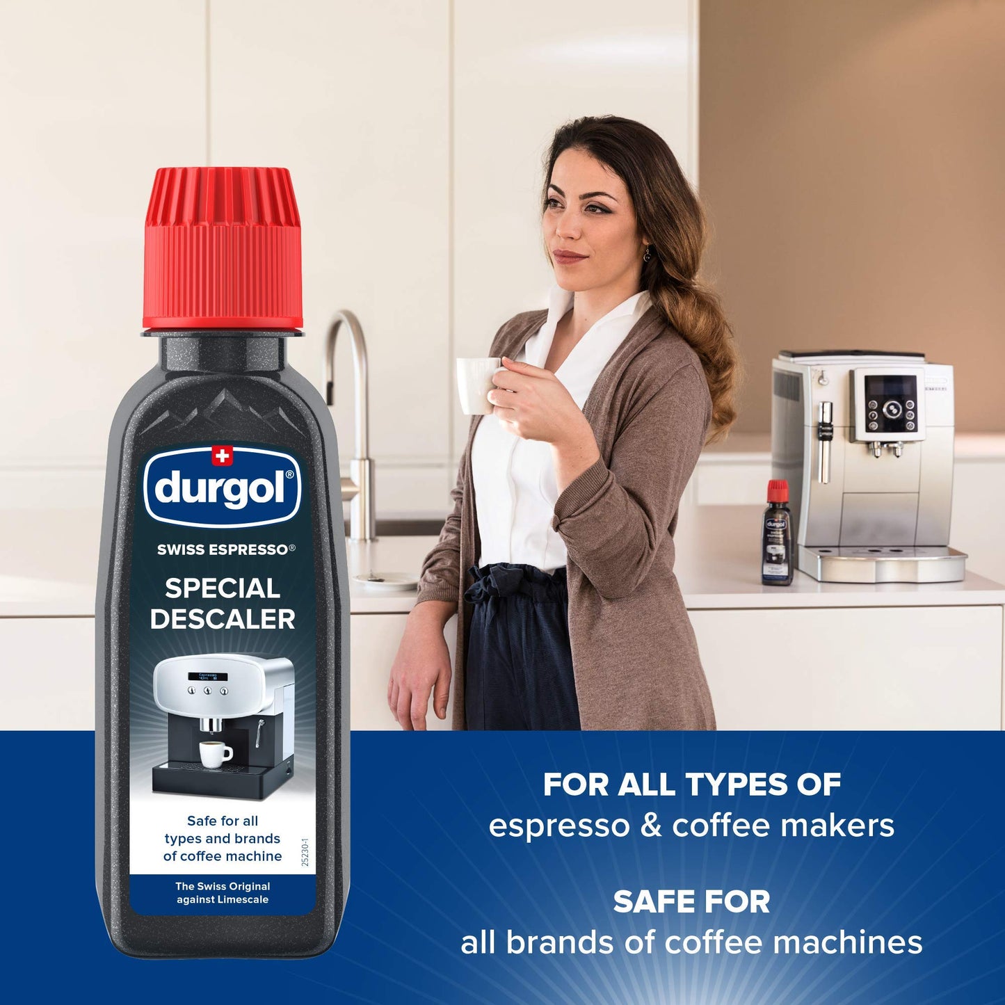 Durgol Swiss Espresso Machine Decalcifier/Descaler Solution, 4 Count